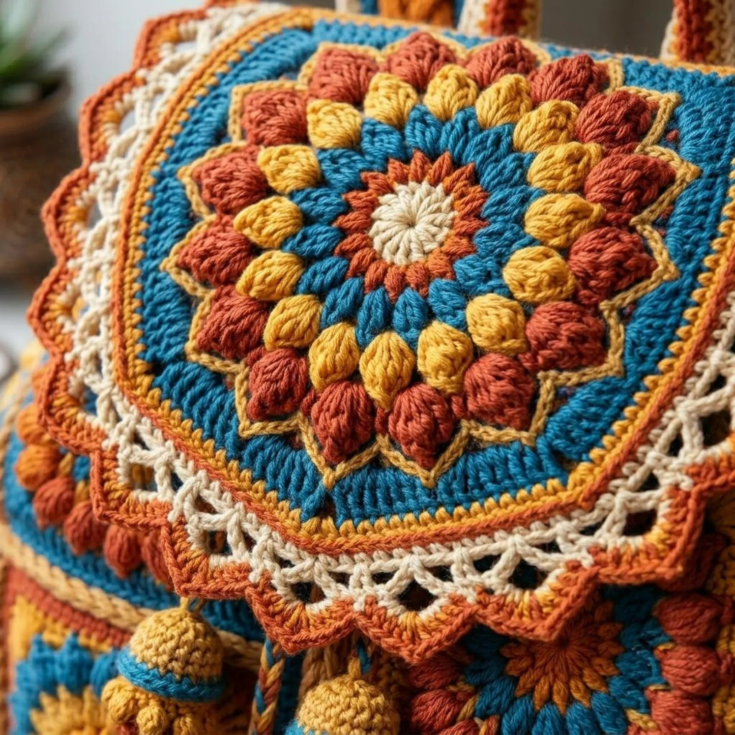 Botanical Motif Adventure Backpack Crochet Pattern