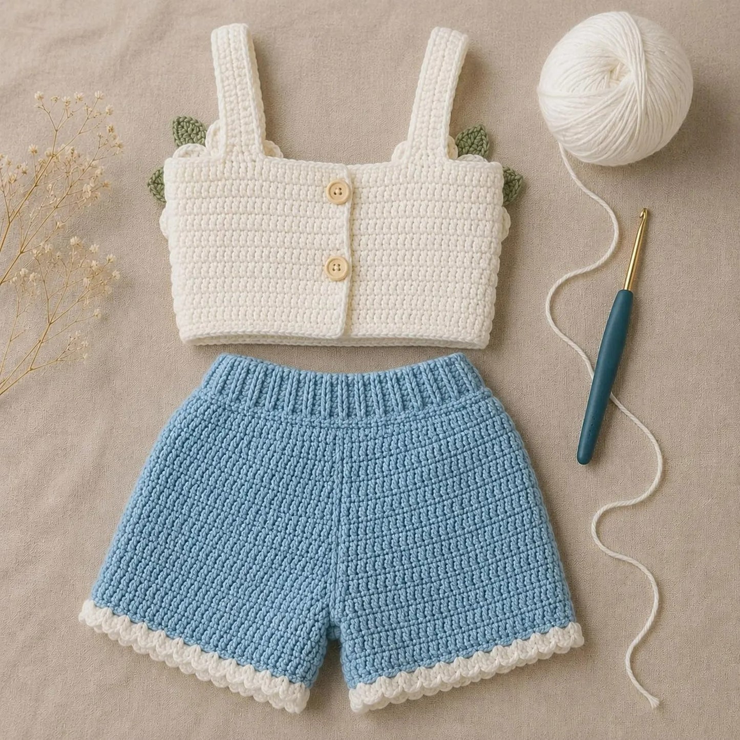 Petal Breeze Youth Two-Piece Crochet Pattern