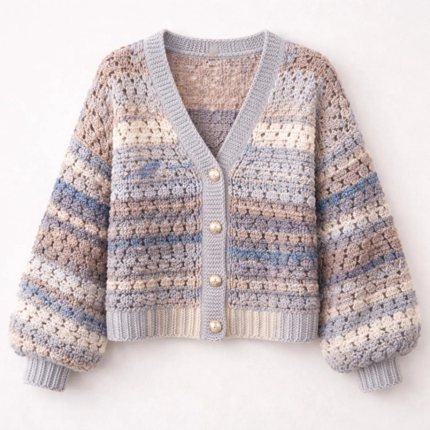 Textured Buttoned Everyday Knitwear Crochet Pattern