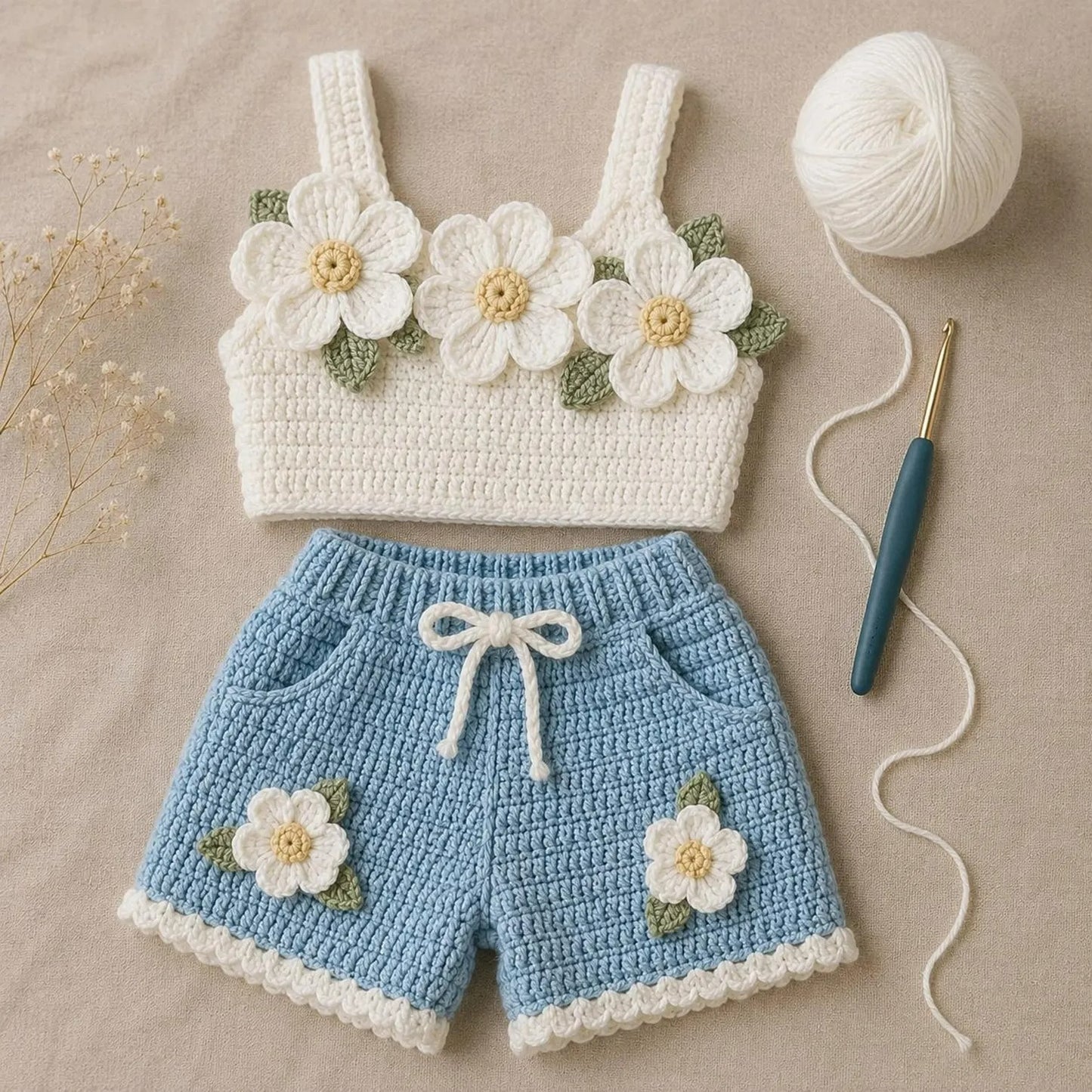 Petal Breeze Youth Two-Piece Crochet Pattern