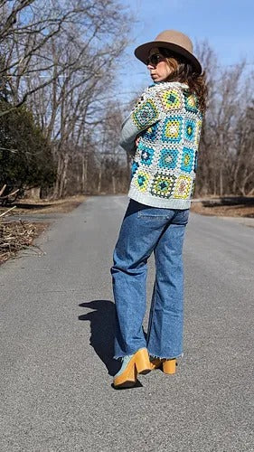 Patchwork Petal Cardigan Crochet Pattern