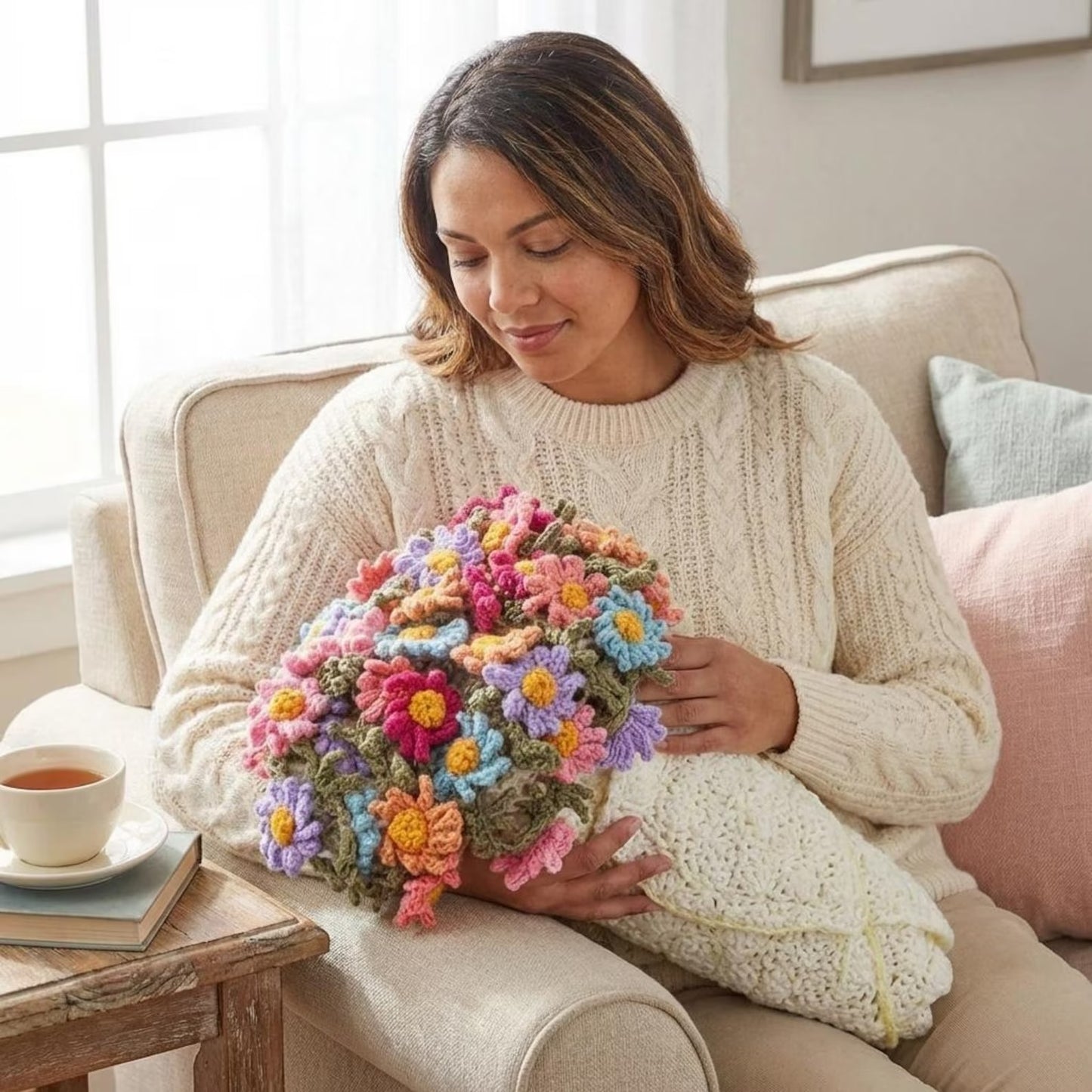 Trendy Garden Escape Decor Blanket Crochet Pattern