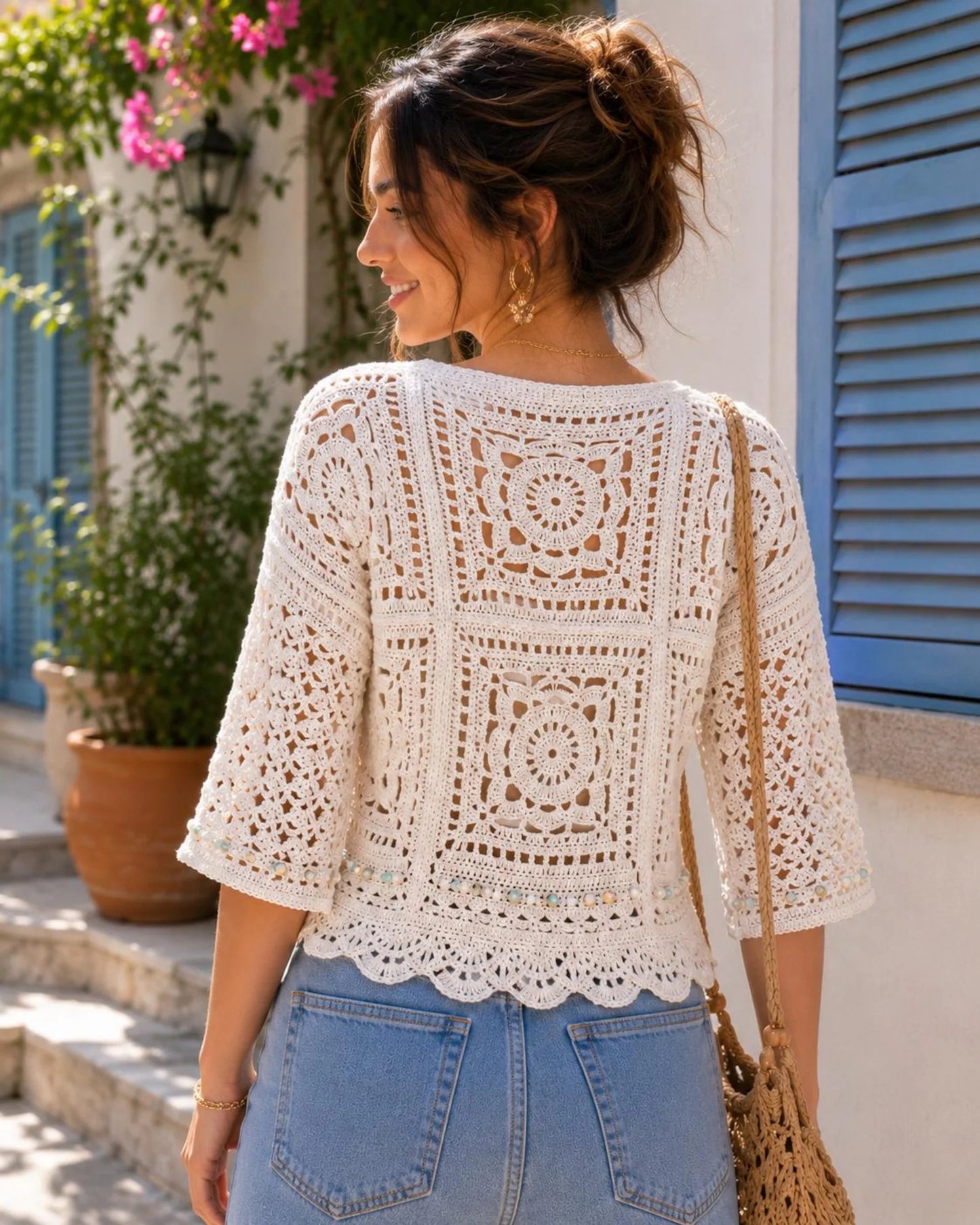 Classic Granny Square Trendy Cardi Crochet Pattern
