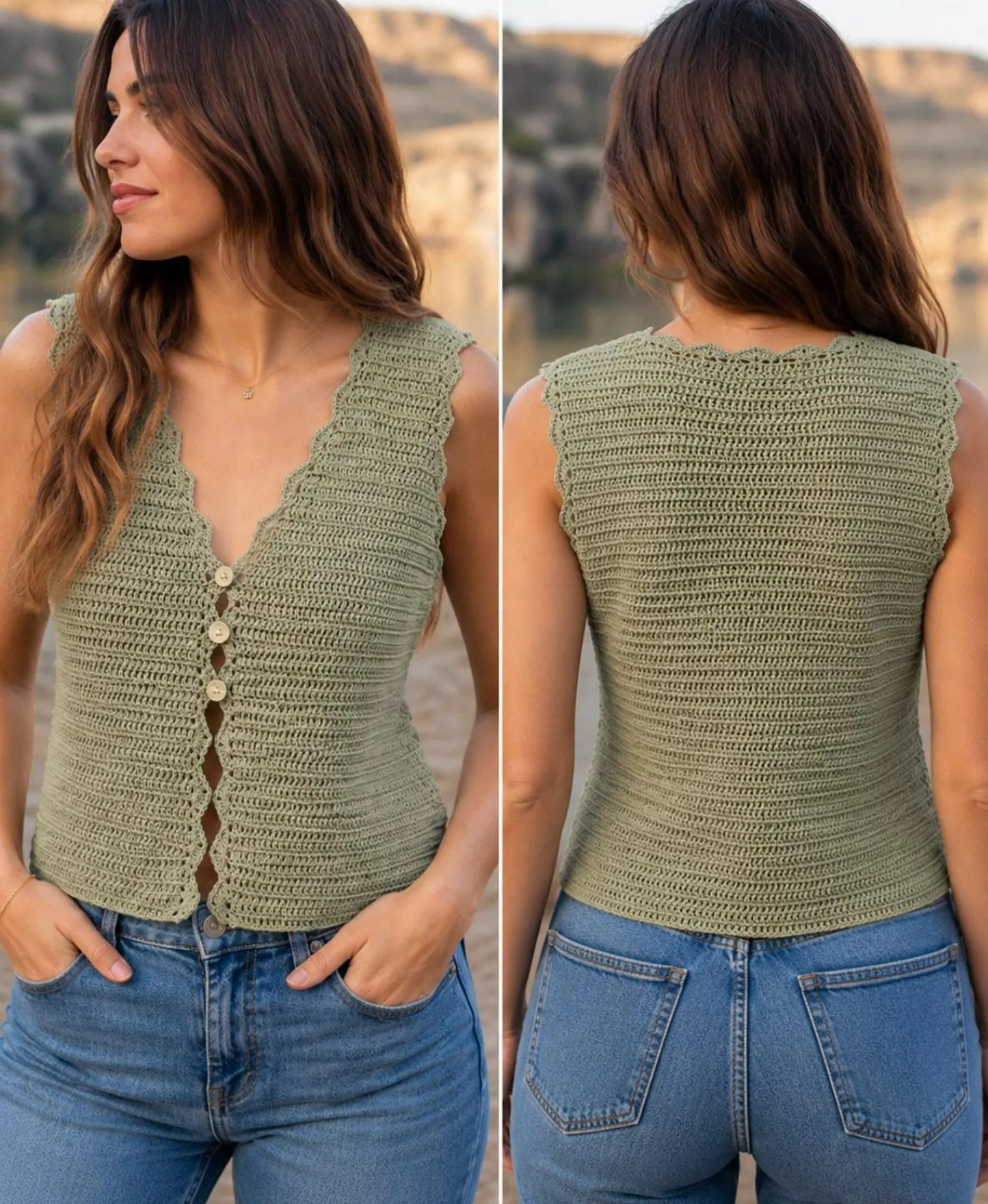 Refined Sleeveless Layer Crochet Pattern