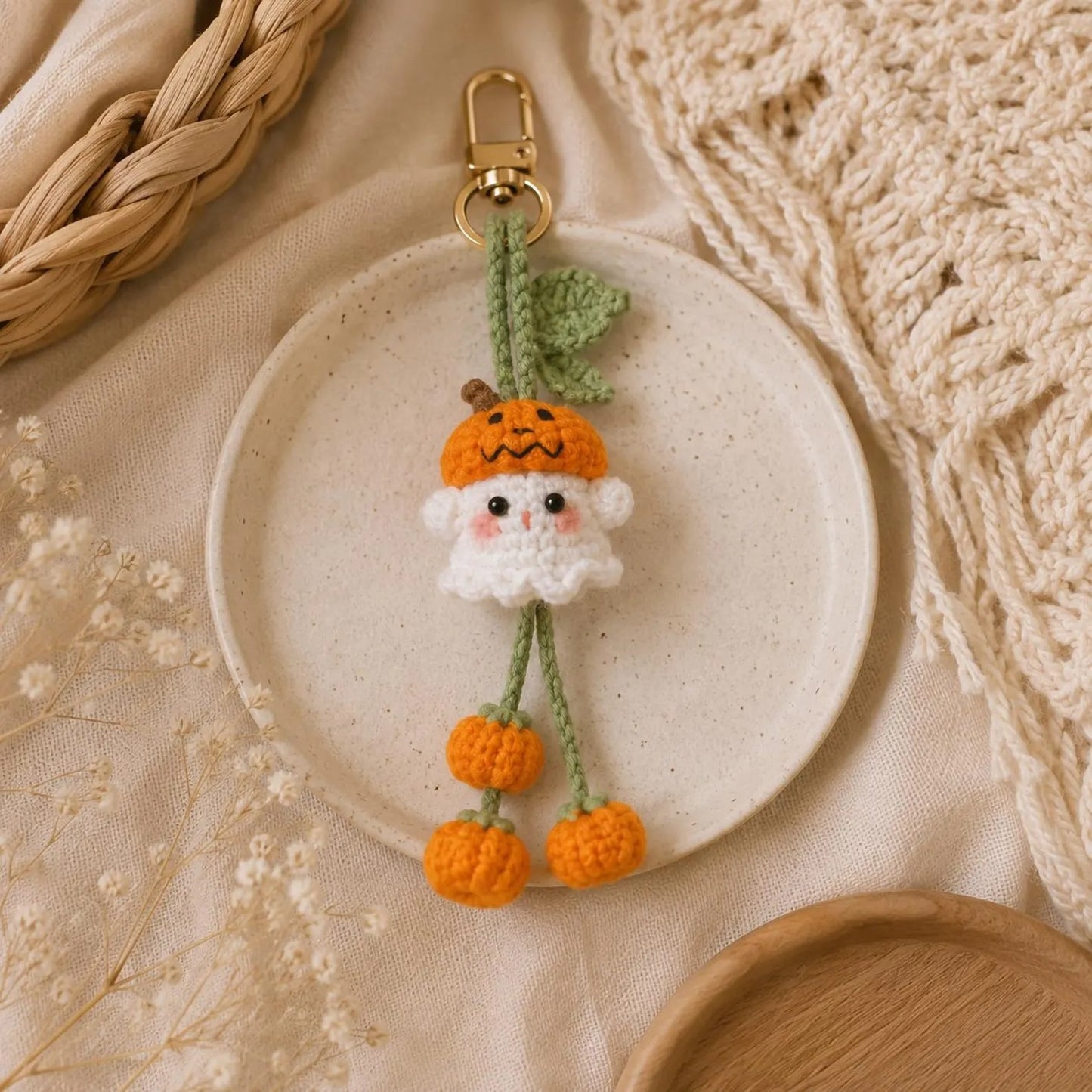 Spooky Spirit Bag Charm Crochet Pattern