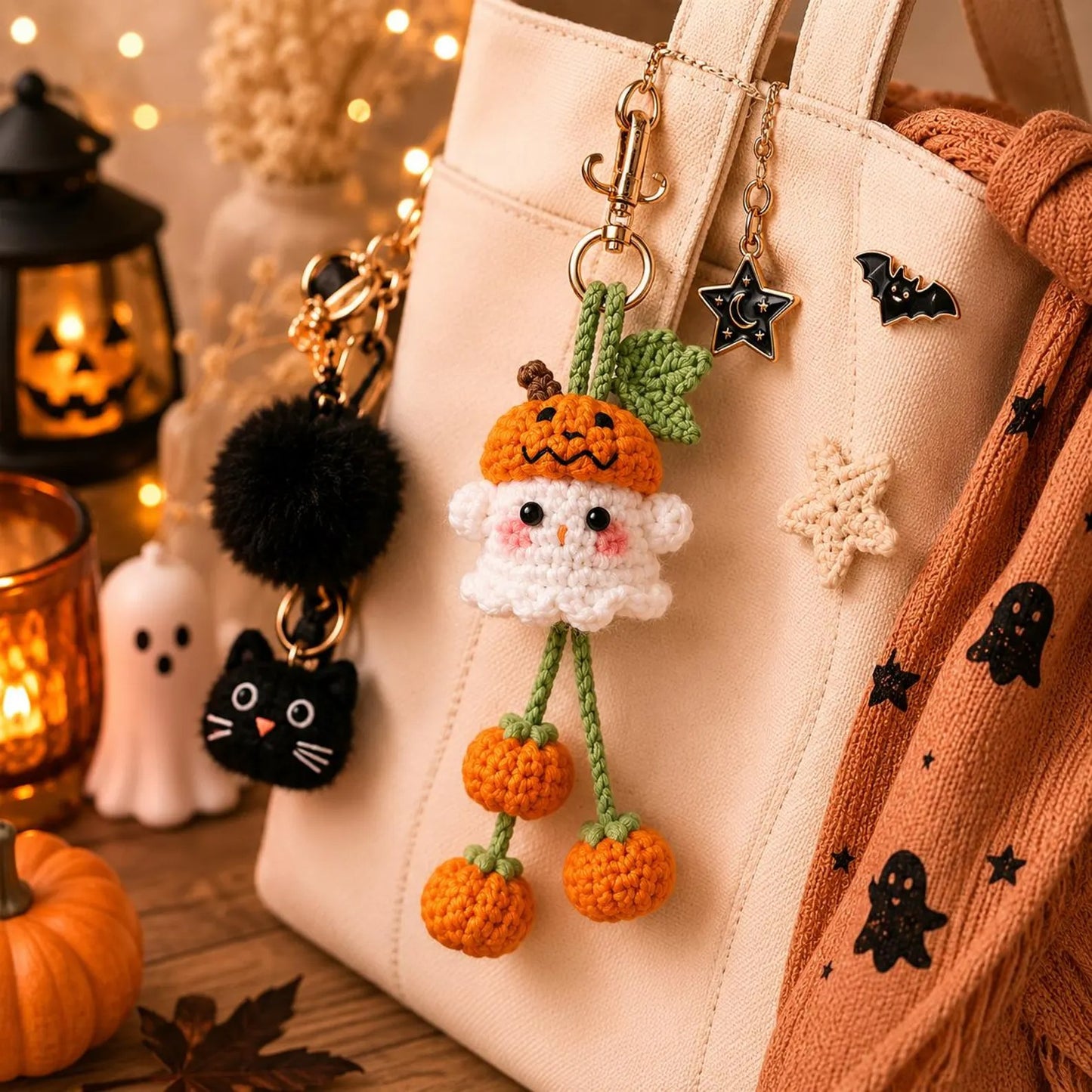 Spooky Spirit Bag Charm Crochet Pattern