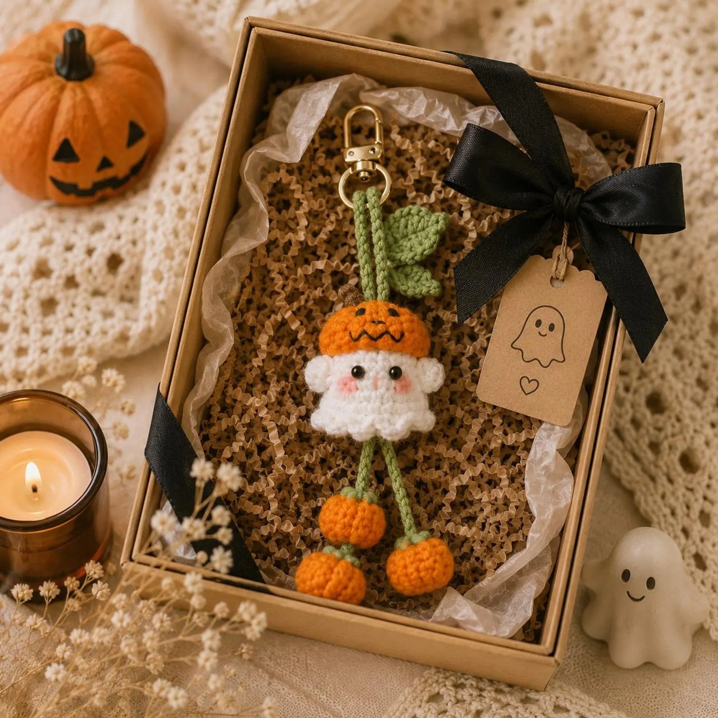 Spooky Spirit Bag Charm Crochet Pattern