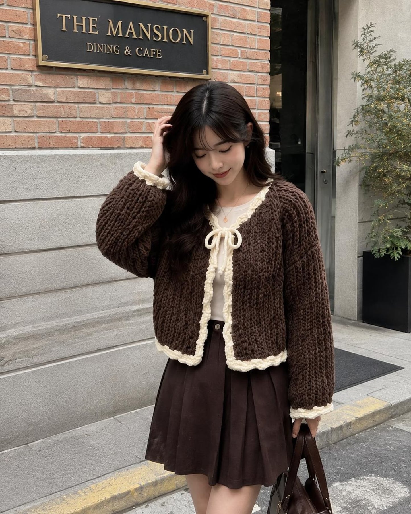 Knot-Front Cropped Cardigan Crochet Pattern