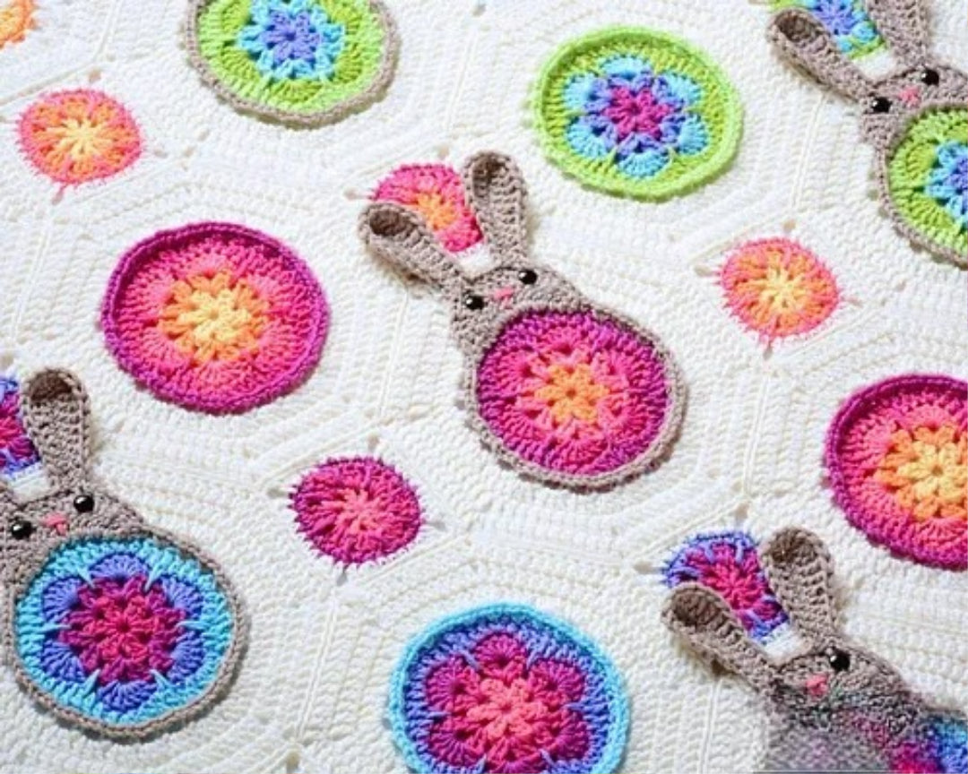 Woodland Bunny Bloom Blanket Crochet Pattern