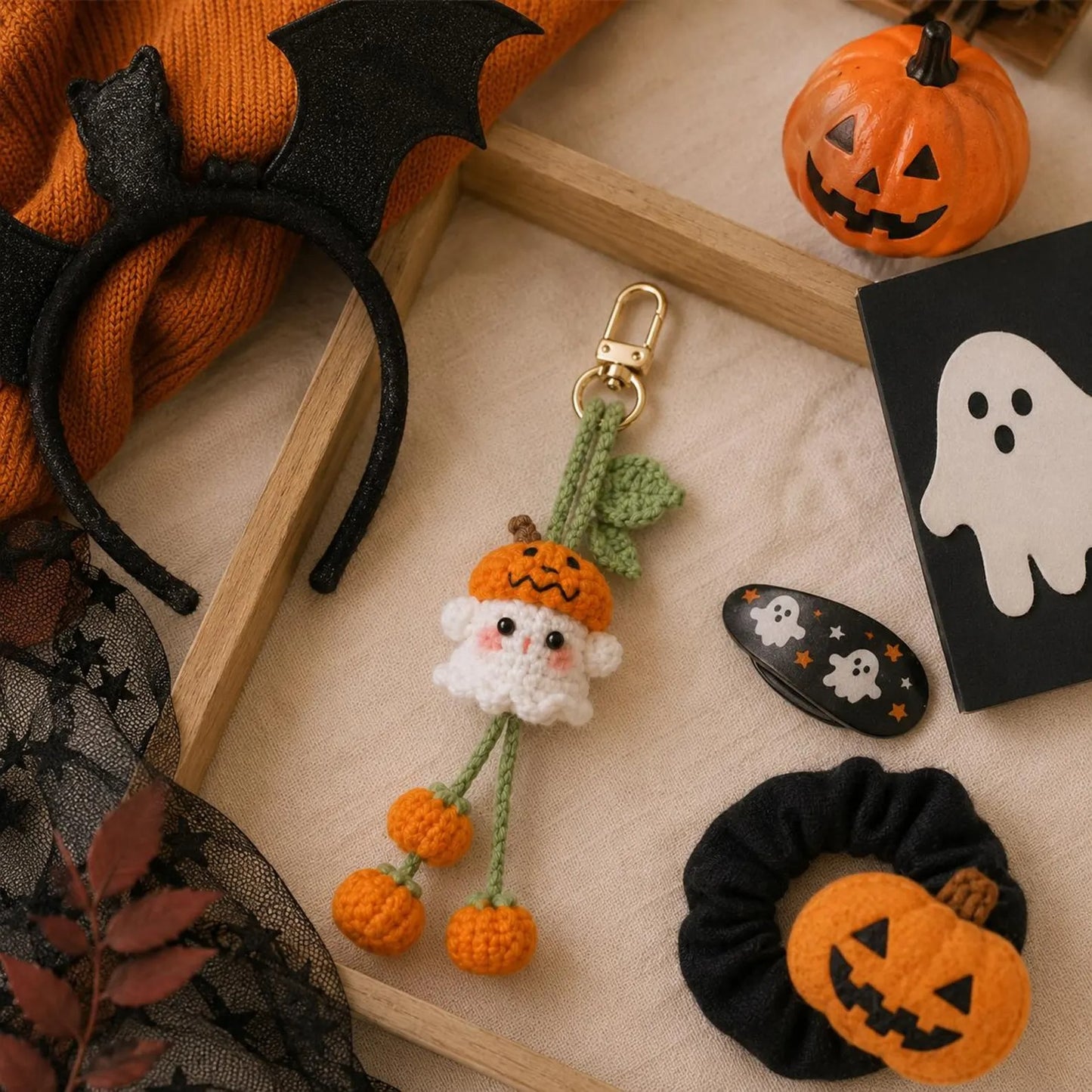 Spooky Spirit Bag Charm Crochet Pattern