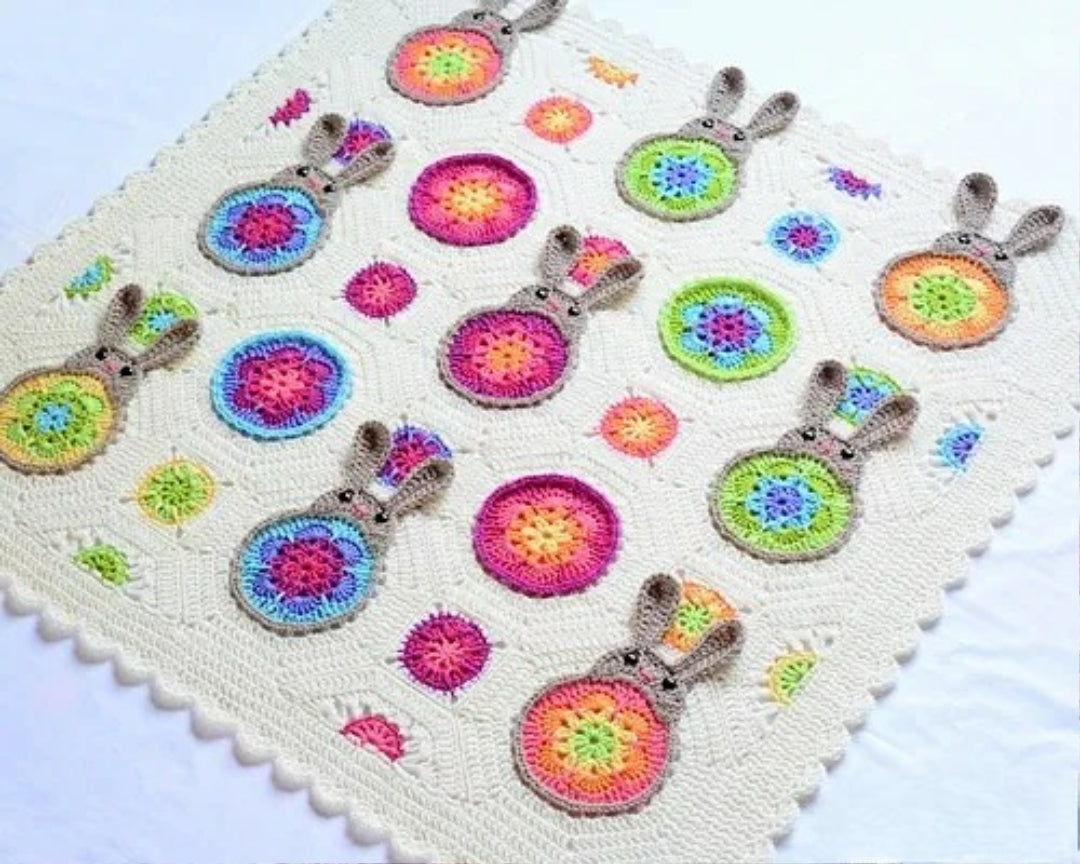 Woodland Bunny Bloom Blanket Crochet Pattern