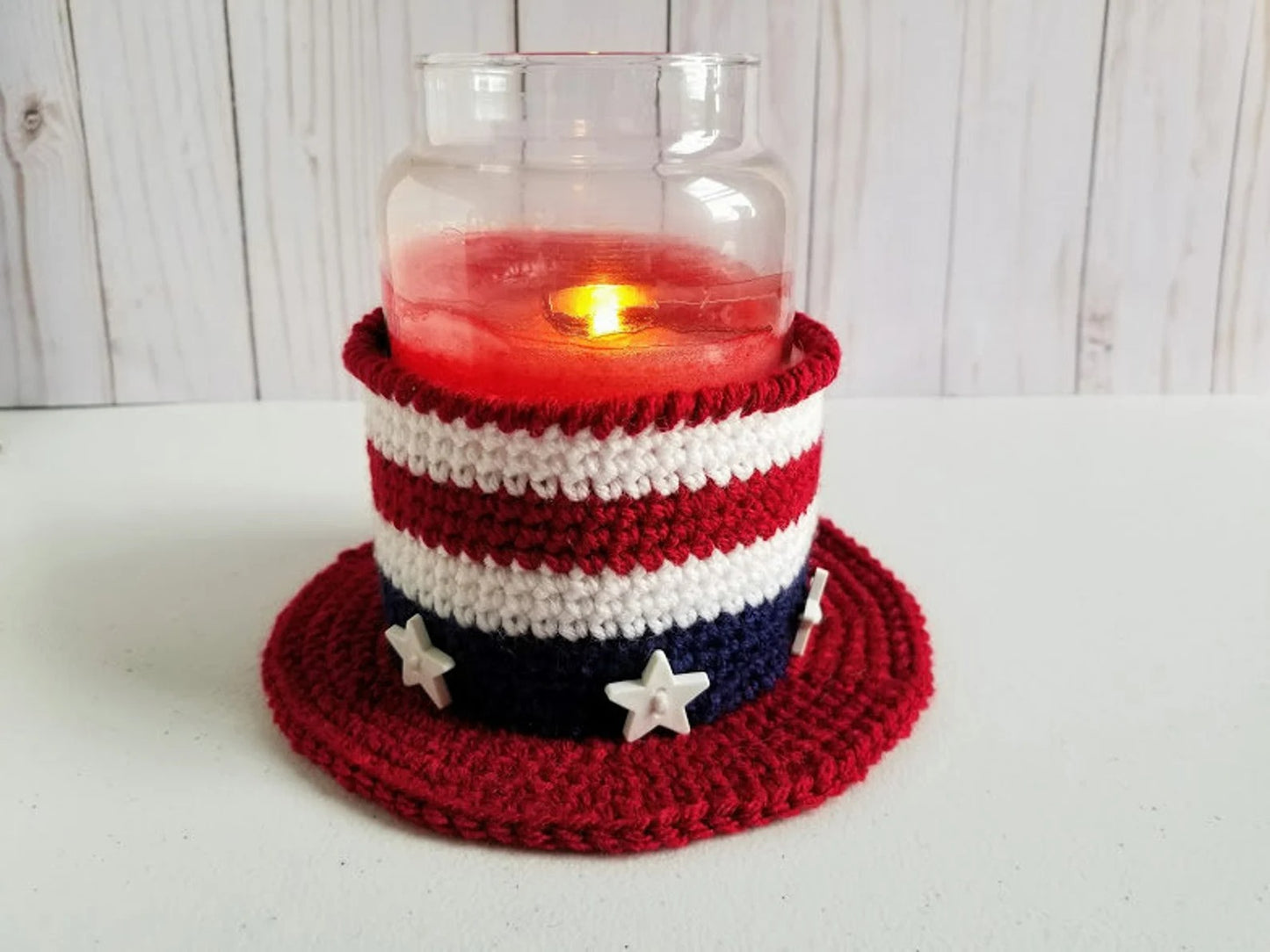 Patriotic Seasonal Bucket Candy Dish Crochet Pattern
