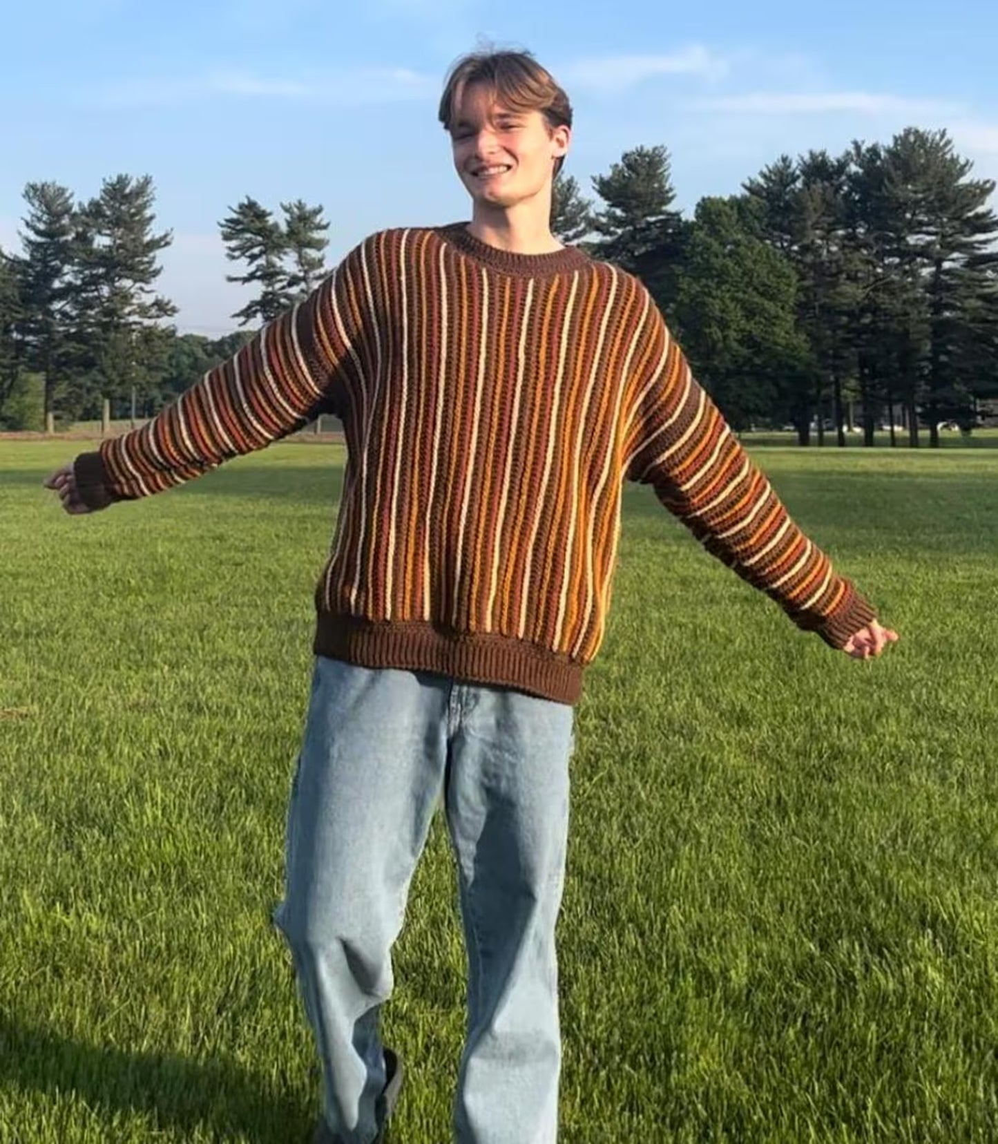 Cozy Heritage Colorblock Sweater Crochet Pattern