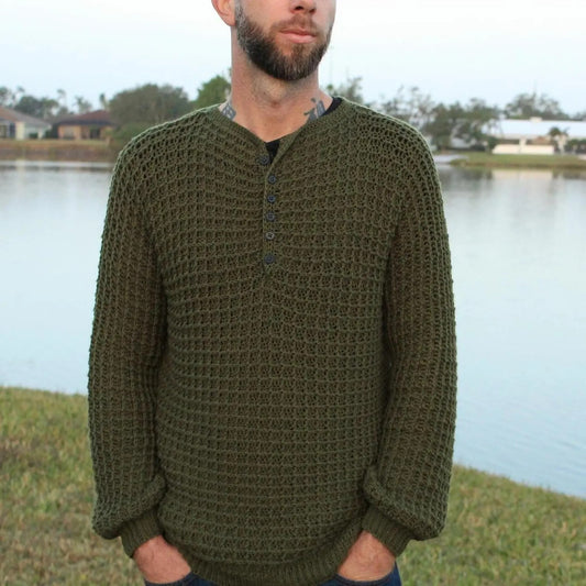 Classic Button Placket Knitwear Crochet Pattern