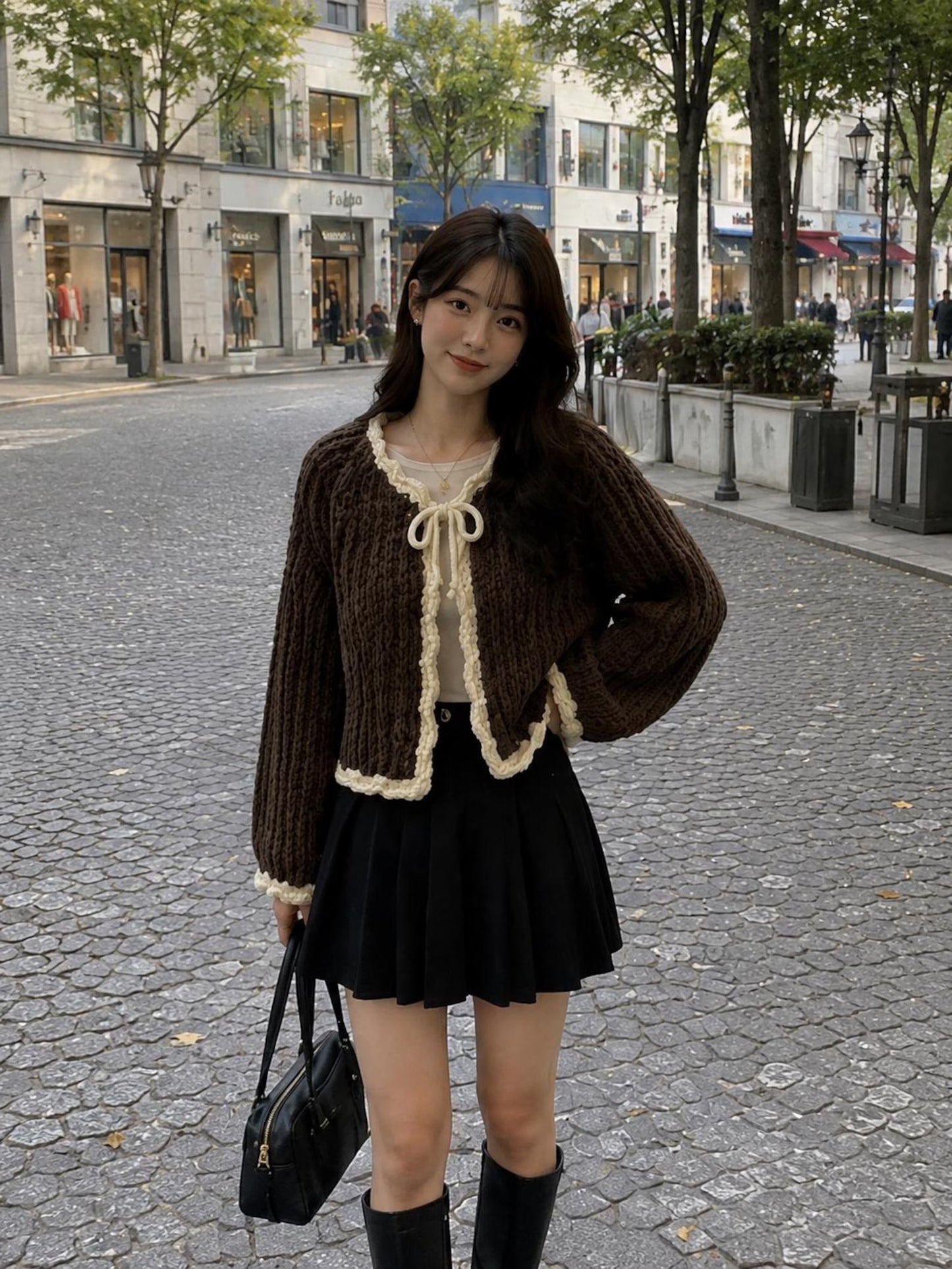 Knot-Front Cropped Cardigan Crochet Pattern
