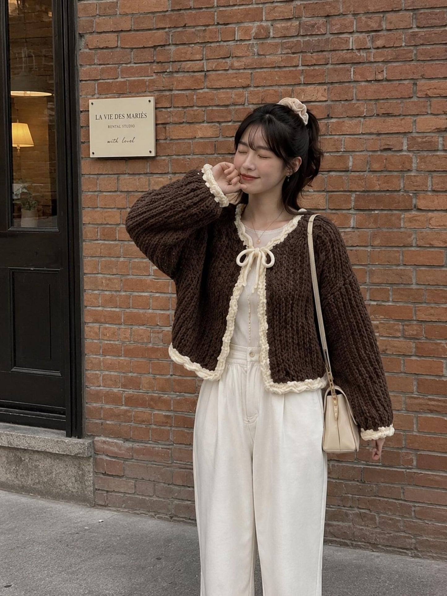 Knot-Front Cropped Cardigan Crochet Pattern