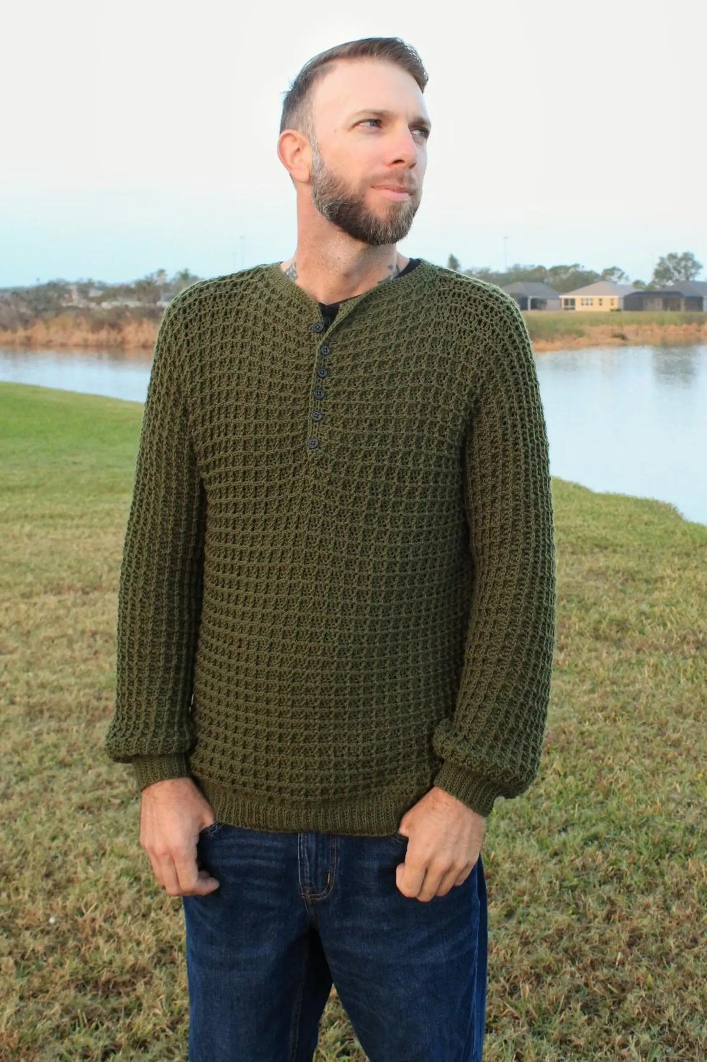 Classic Button Placket Knitwear Crochet Pattern
