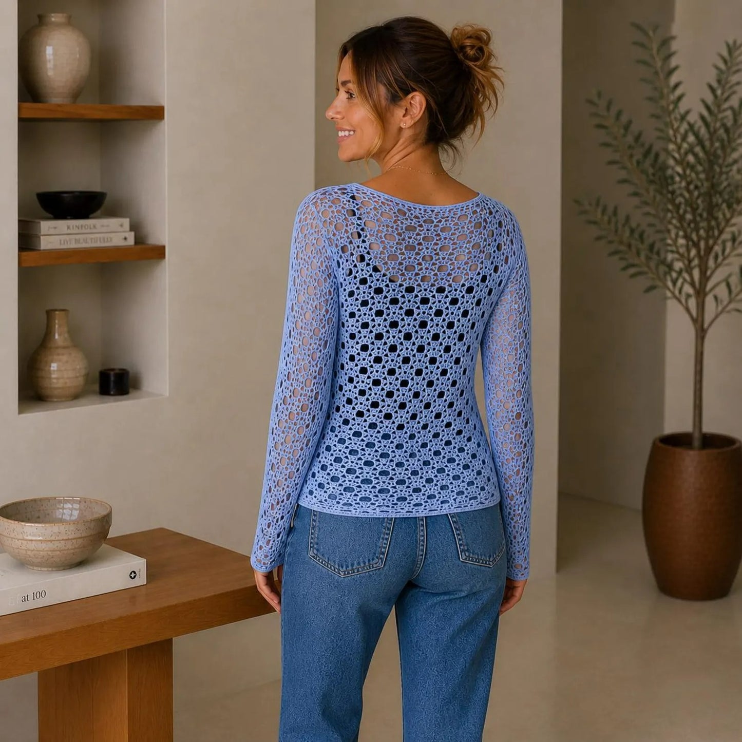 Airy Openwork Knitlook Sweater Crochet Pattern