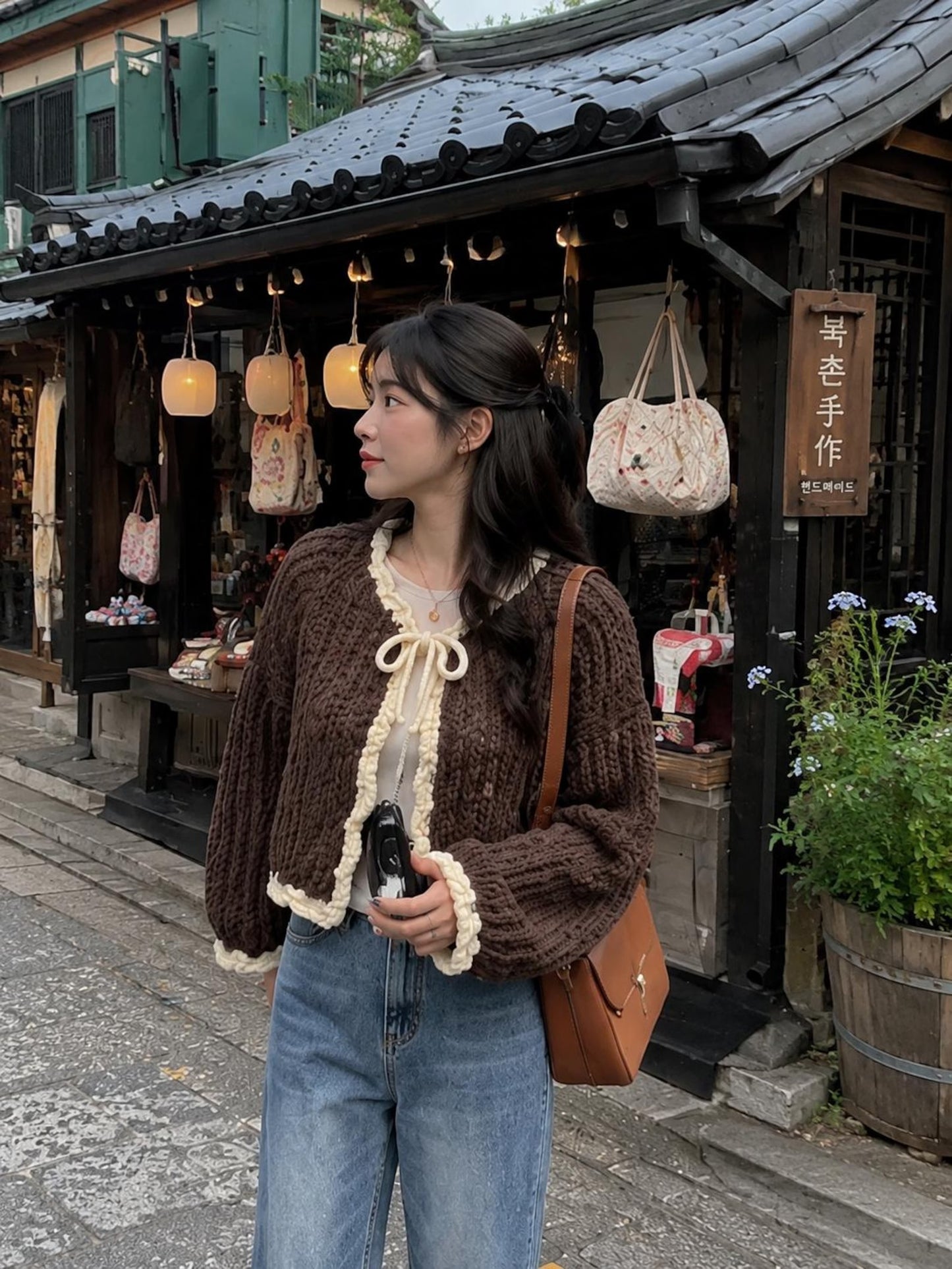 Knot-Front Cropped Cardigan Crochet Pattern