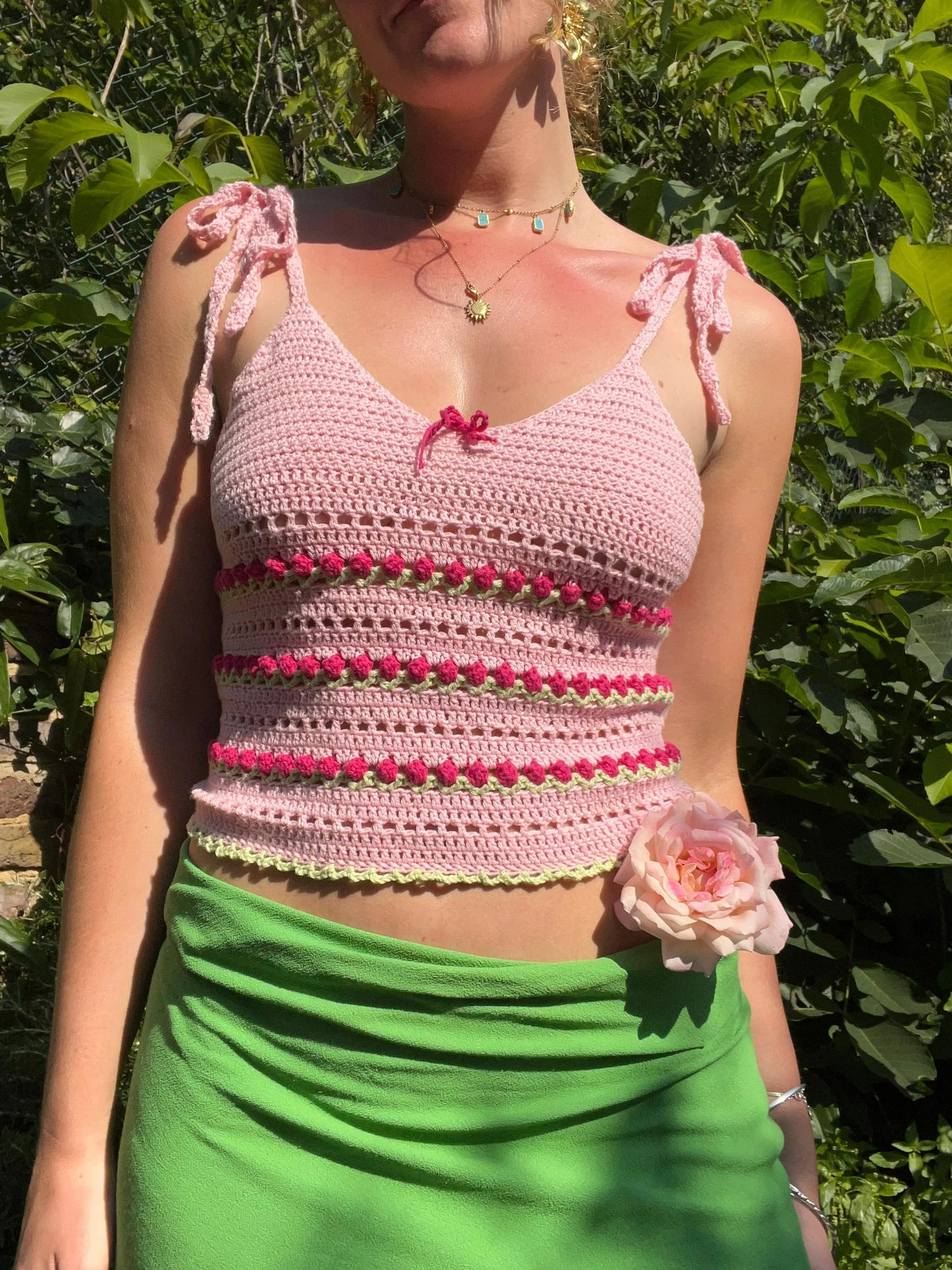 Fancy Floral Summer Tank Top Crochet Pattern
