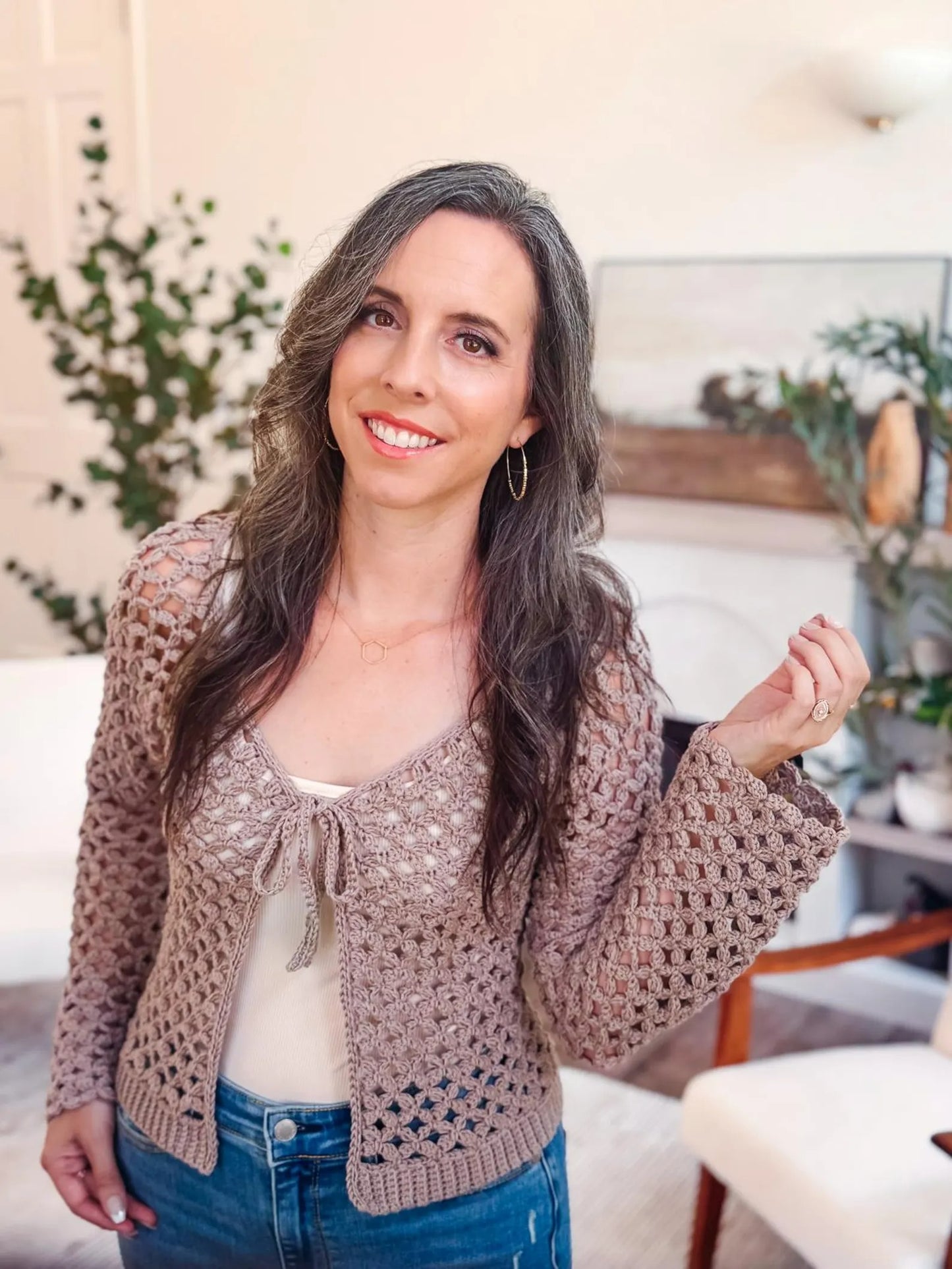 Classic Laced Cardigan Crochet Pattern