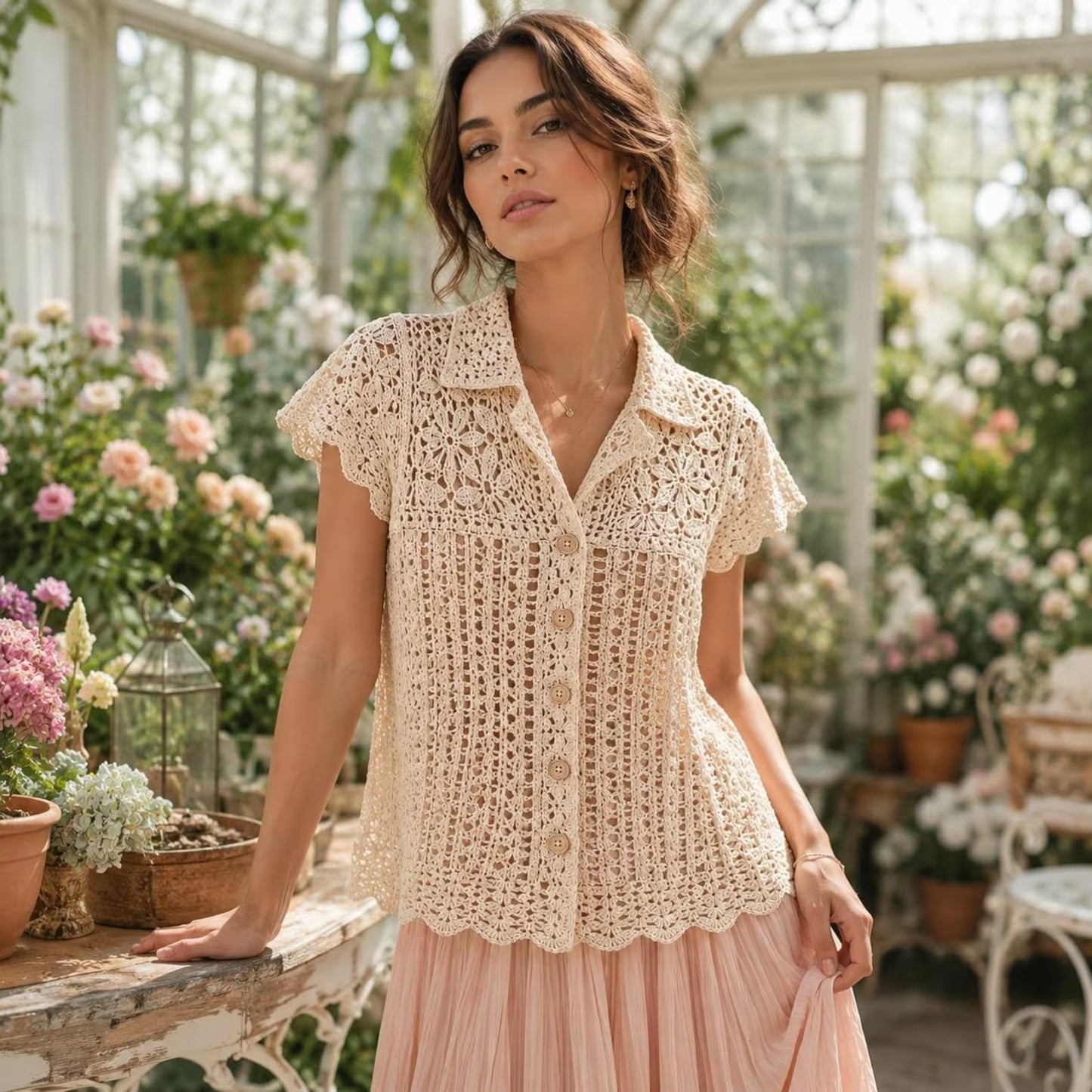 Chic Everyday Fastened Blouse Crochet Pattern