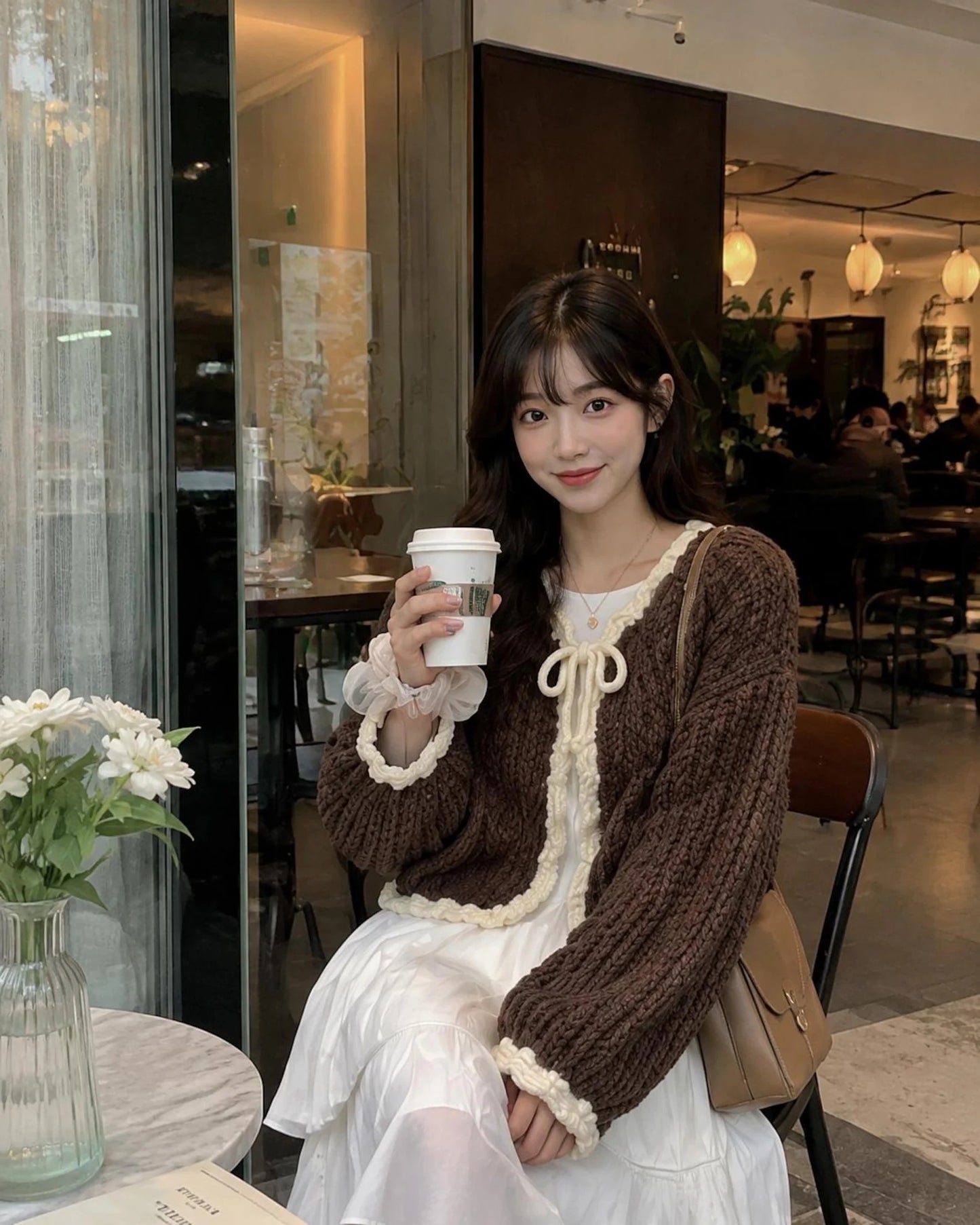 Knot-Front Cropped Cardigan Crochet Pattern