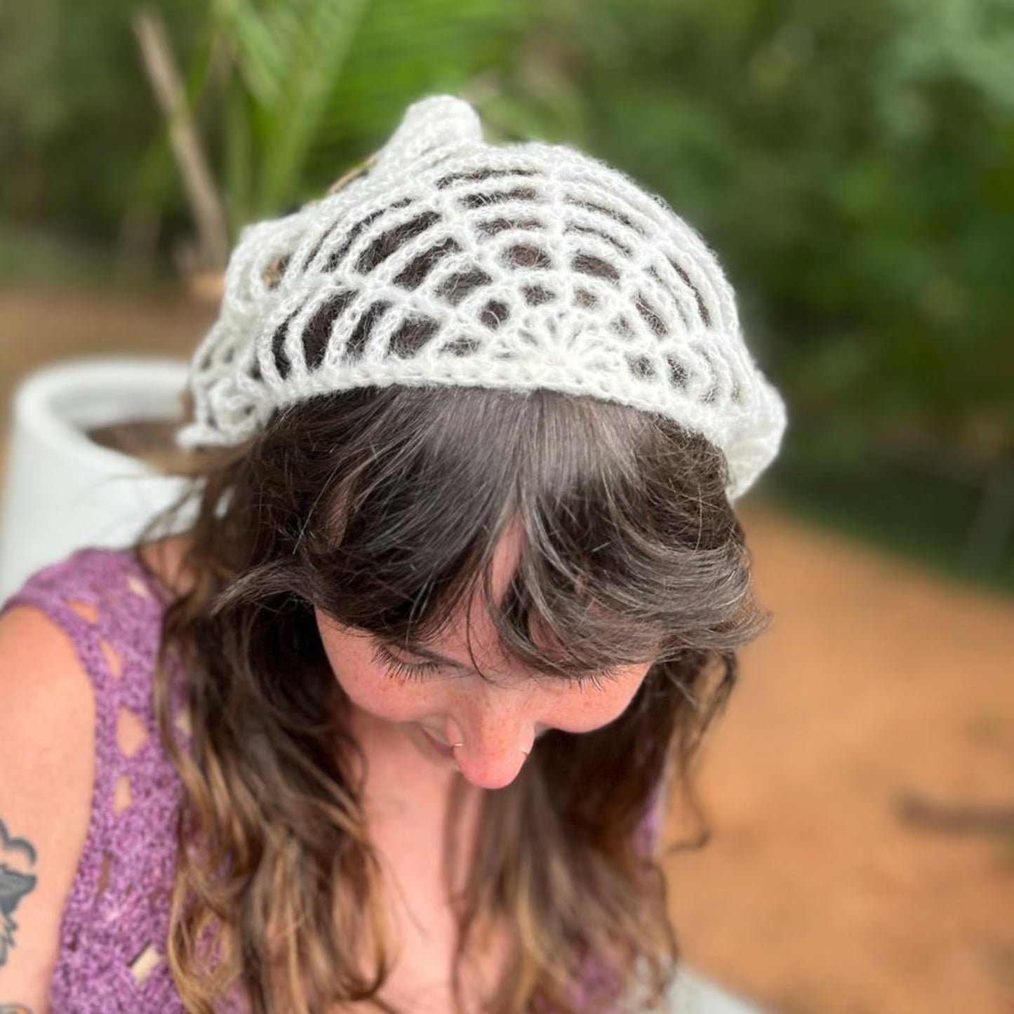 Cobweb Whisper Hair Wrap Crochet Pattern