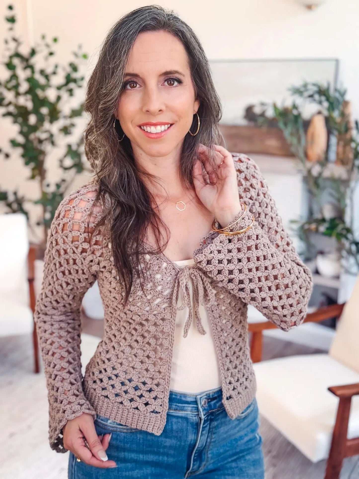 Classic Laced Cardigan Crochet Pattern