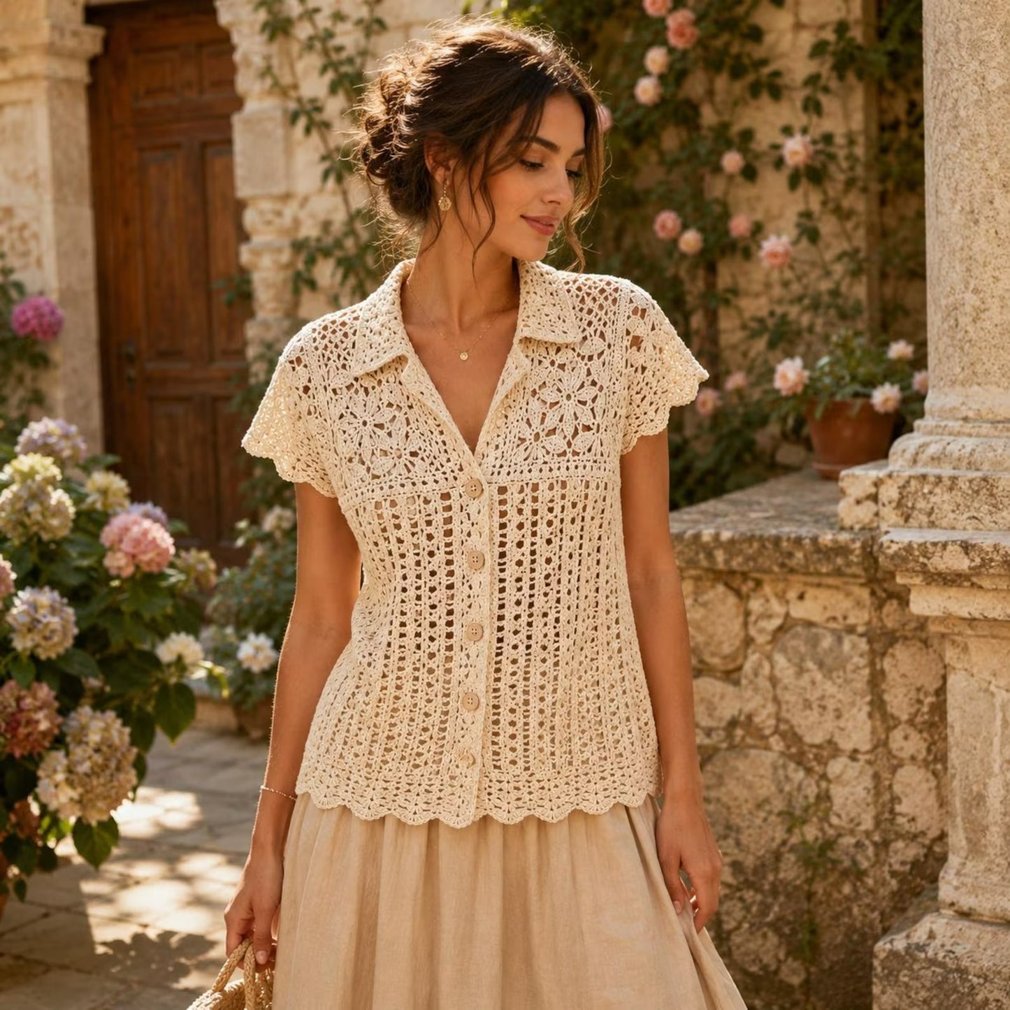 Chic Everyday Fastened Blouse Crochet Pattern