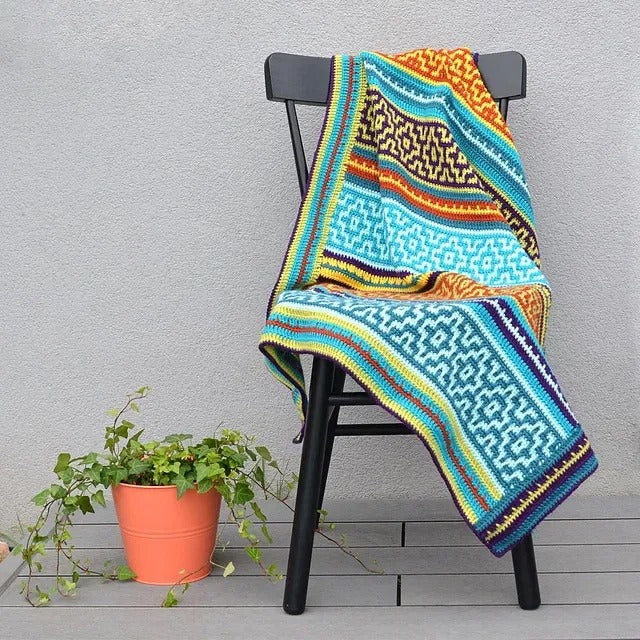 Woven Labyrinth Blanket Crochet Pattern
