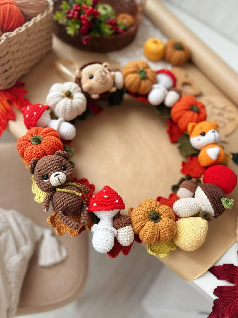 Woodland Harvest Door Wreath Crochet Pattern