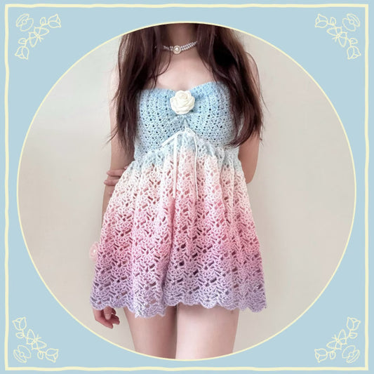 Flowy Flowerlike Dress Crochet Pattern