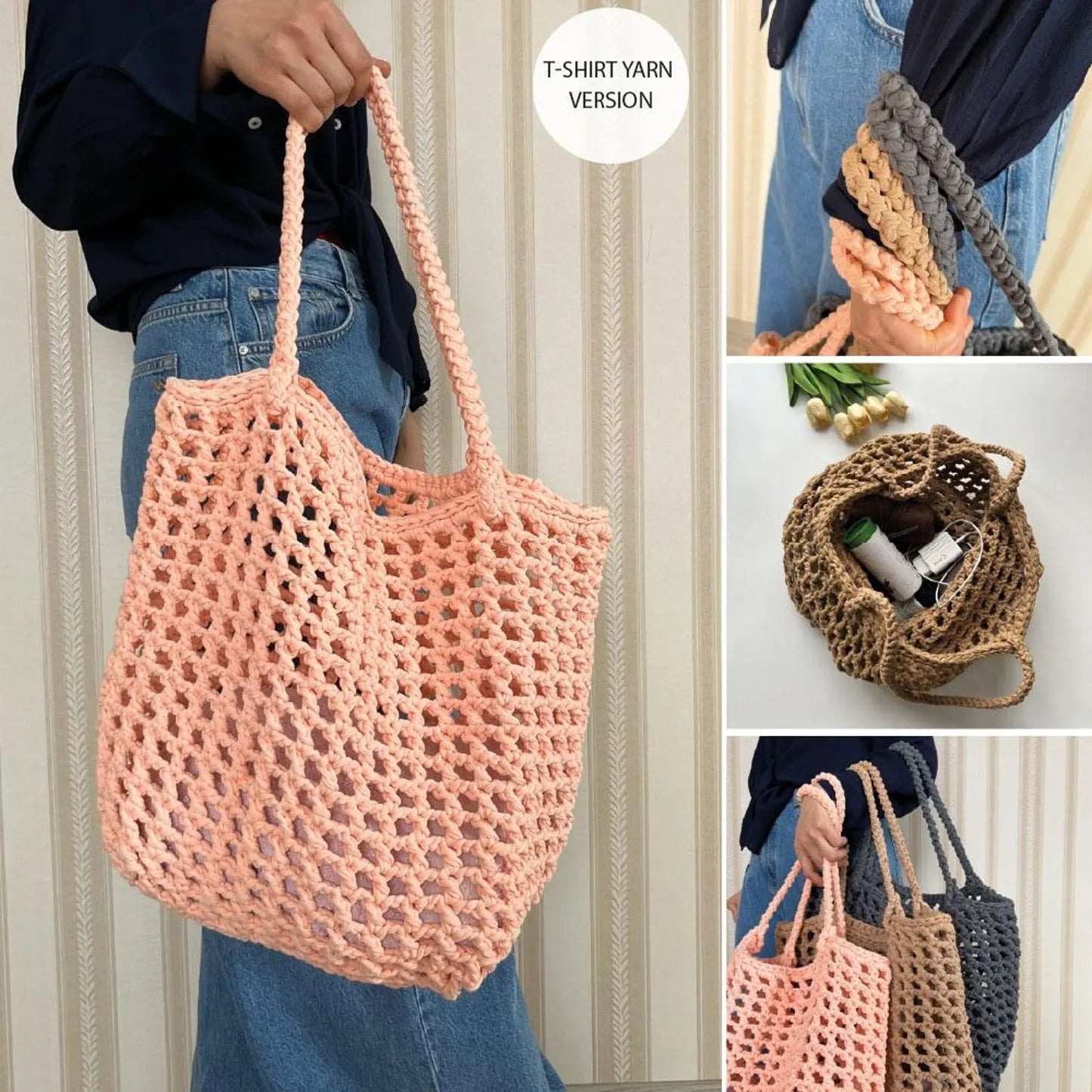 Simple Mesh Tote Bag Crochet Pattern