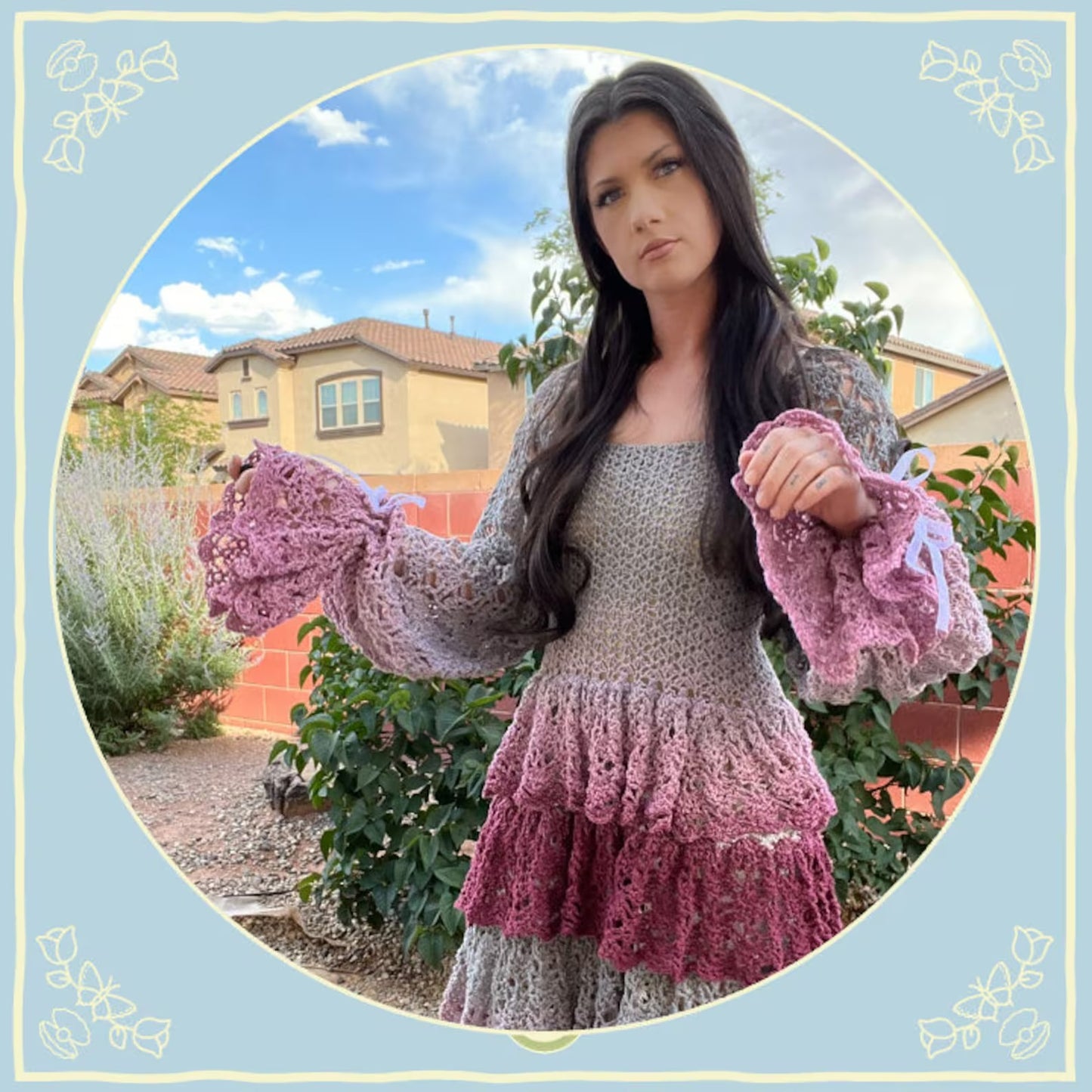 Flowy Flowerlike Dress Crochet Pattern