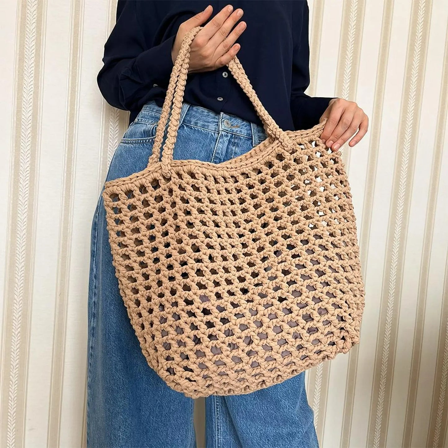 Simple Mesh Tote Bag Crochet Pattern