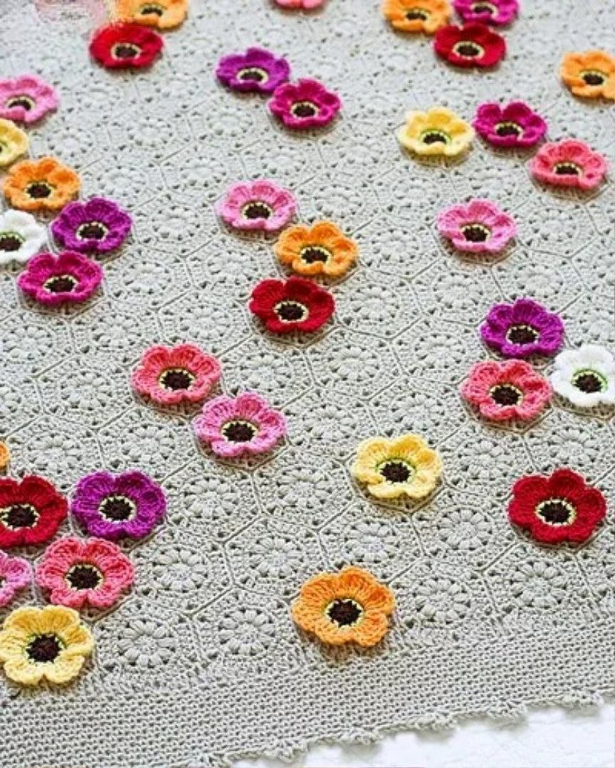 Garden of Flowers Hexghan Crochet Pattern