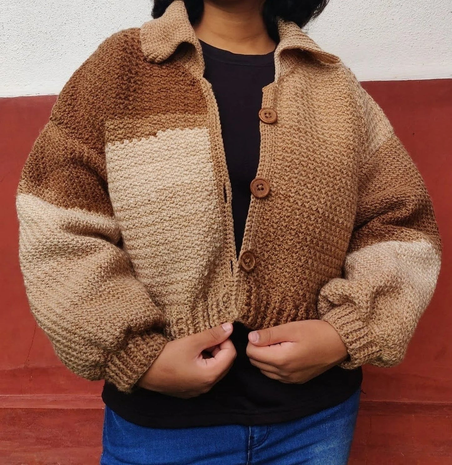 Bold Colorblock Longline Cardigan Crochet Pattern