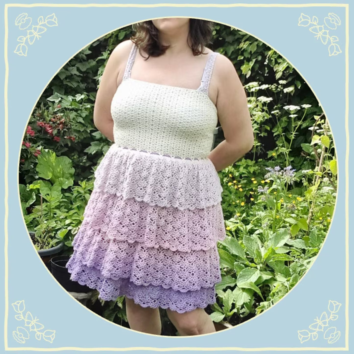 Flowy Flowerlike Dress Crochet Pattern