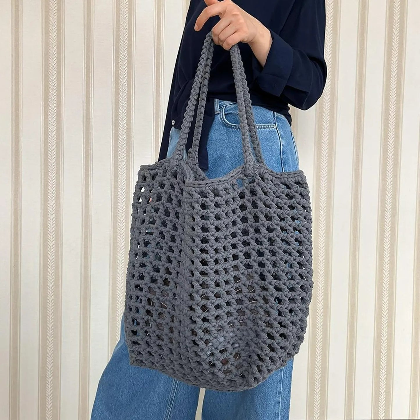 Simple Mesh Tote Bag Crochet Pattern