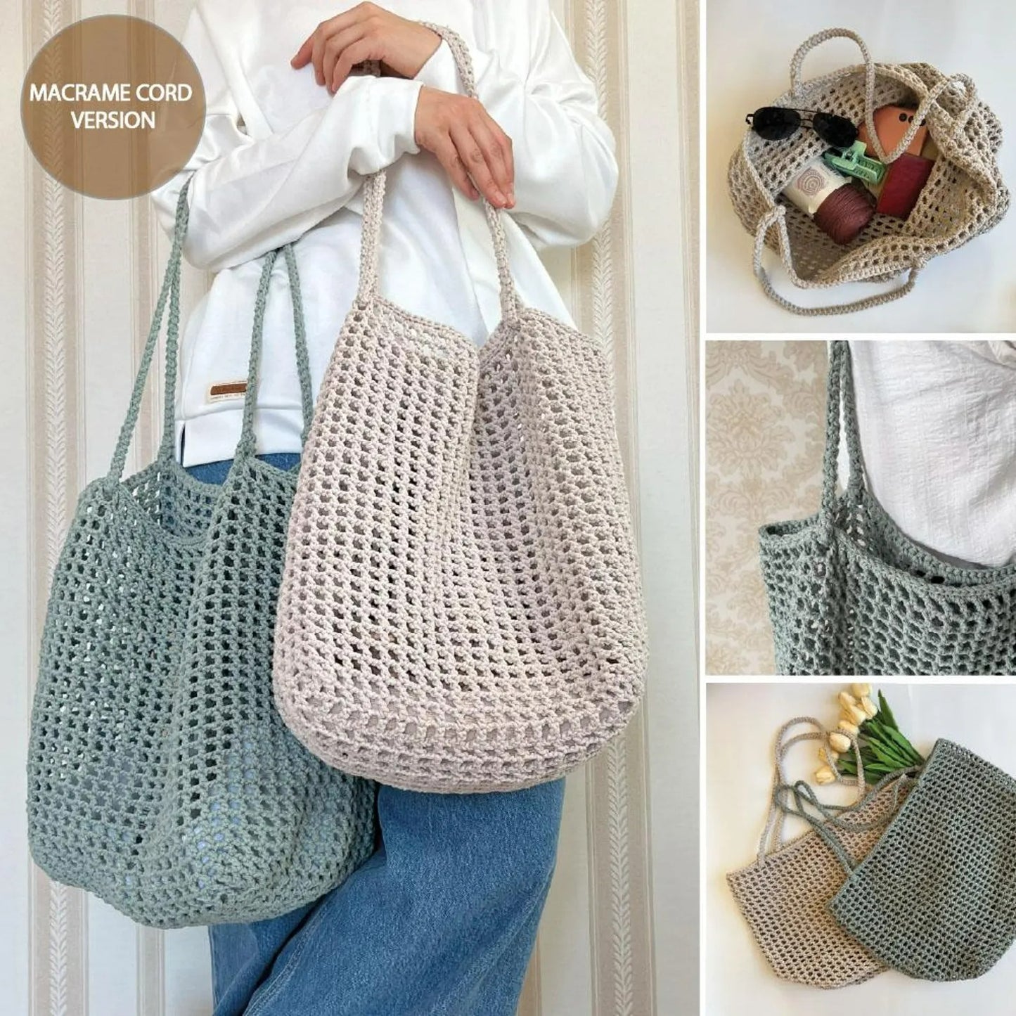 Simple Mesh Tote Bag Crochet Pattern