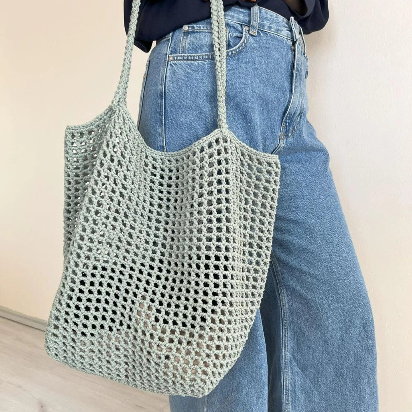 Simple Mesh Tote Bag Crochet Pattern