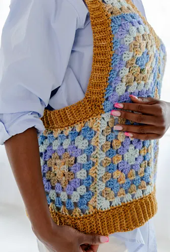 Meadow Stroll Sweater Vest Crochet Pattern