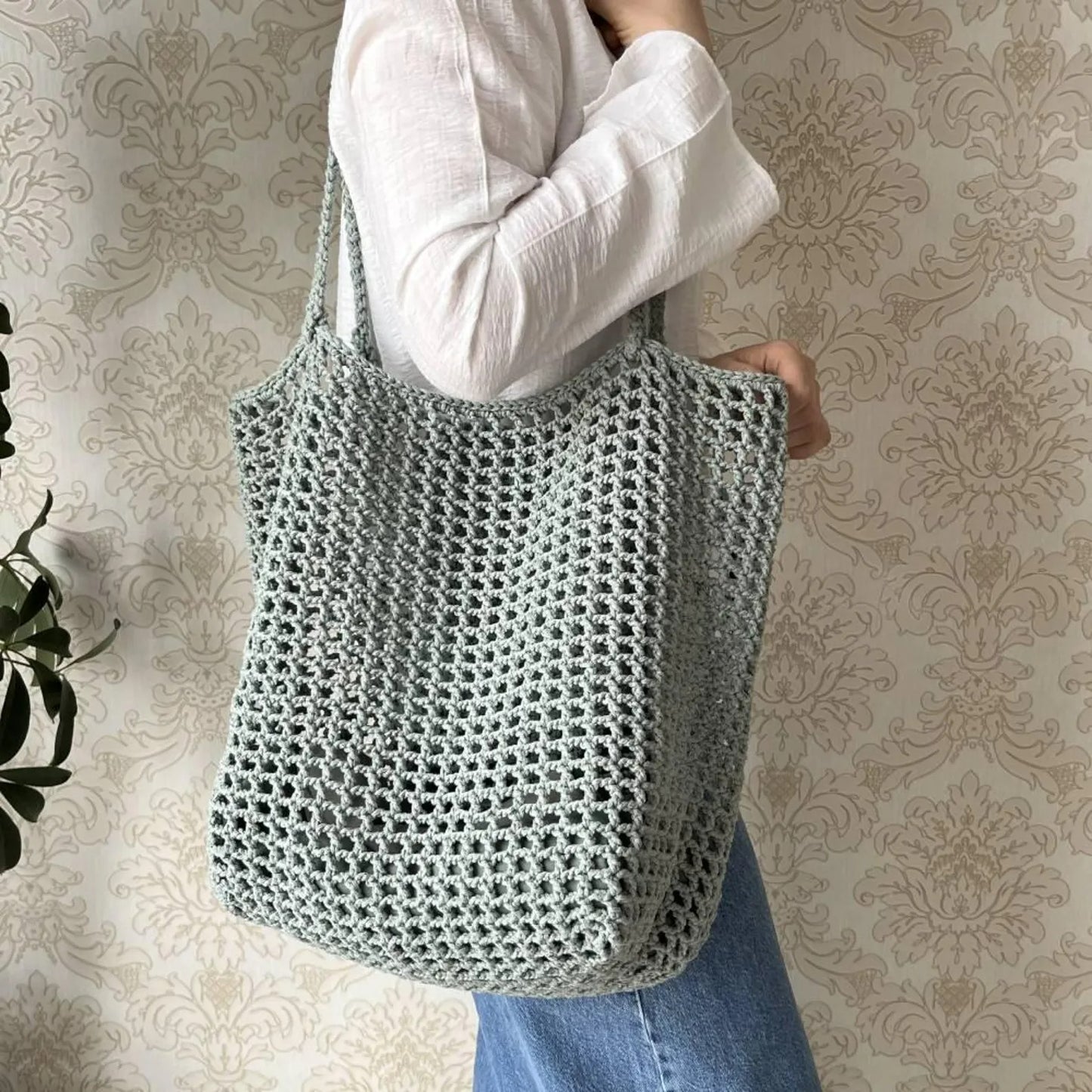 Simple Mesh Tote Bag Crochet Pattern