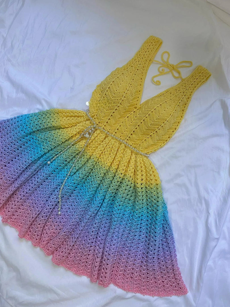 Colorful Cocktail Dress Crochet Pattern