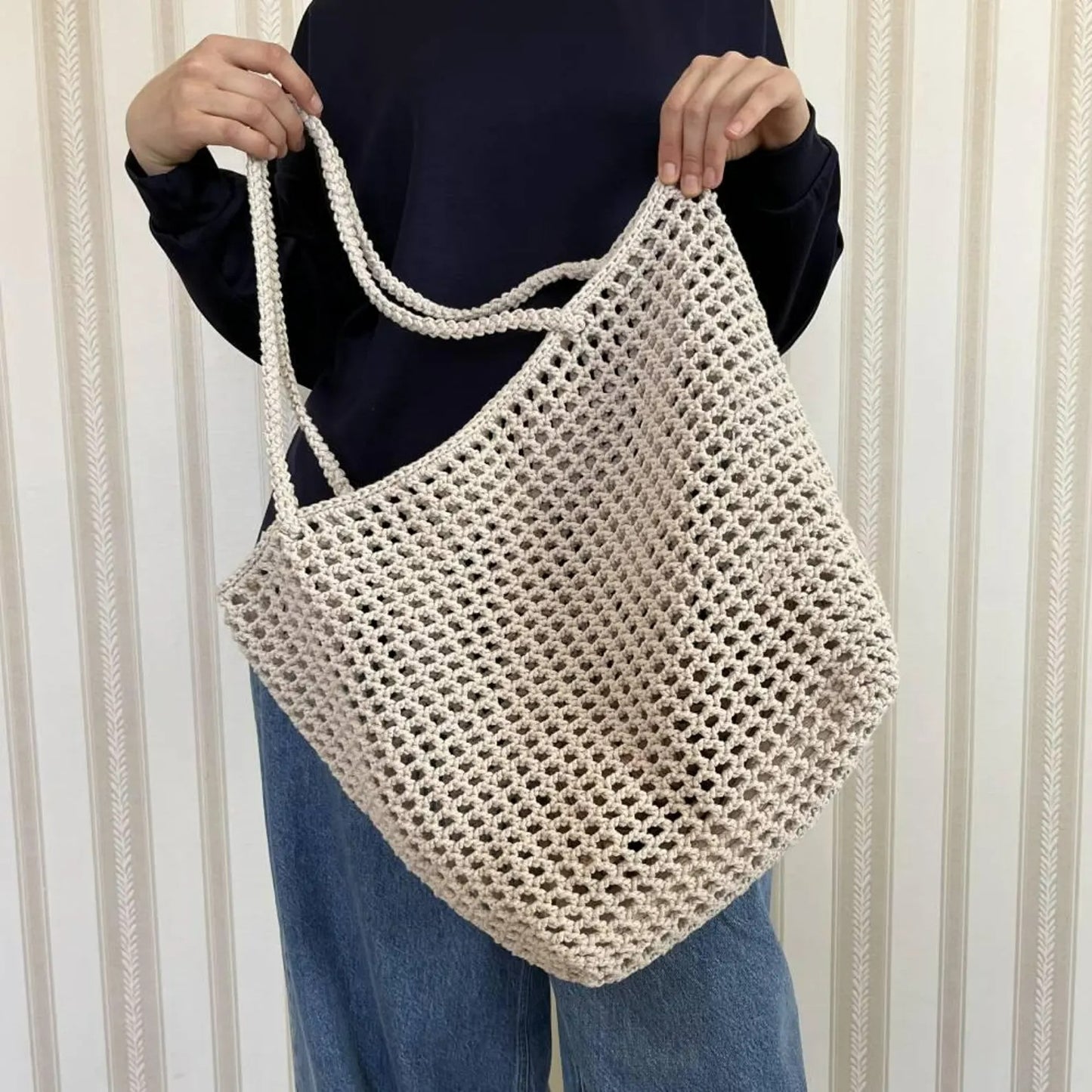 Simple Mesh Tote Bag Crochet Pattern