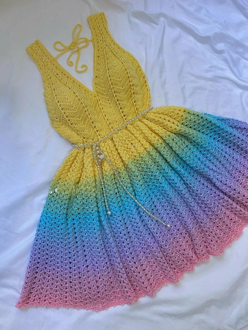 Colorful Cocktail Dress Crochet Pattern