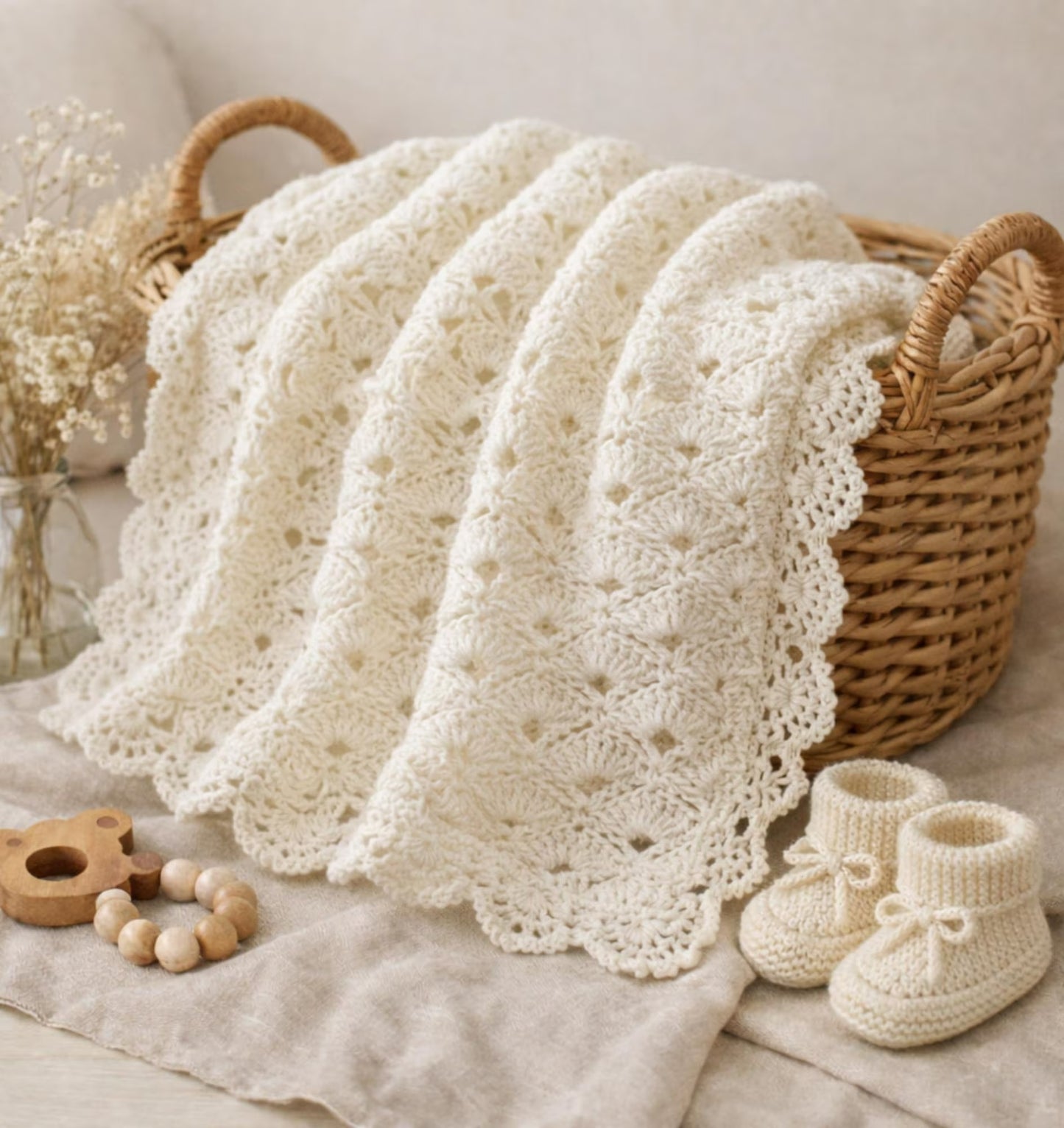 Little Bloom Baby Blanket Crochet Pattern