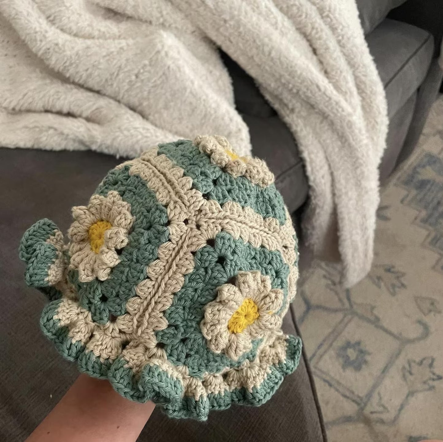 Floral Heirloom Baby Bonnet Crochet Pattern