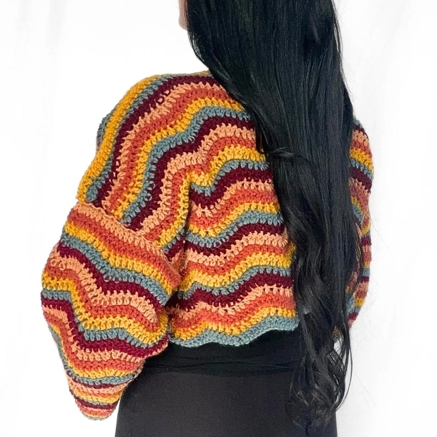 Ripple Texture Cropped Pullover Crochet Pattern
